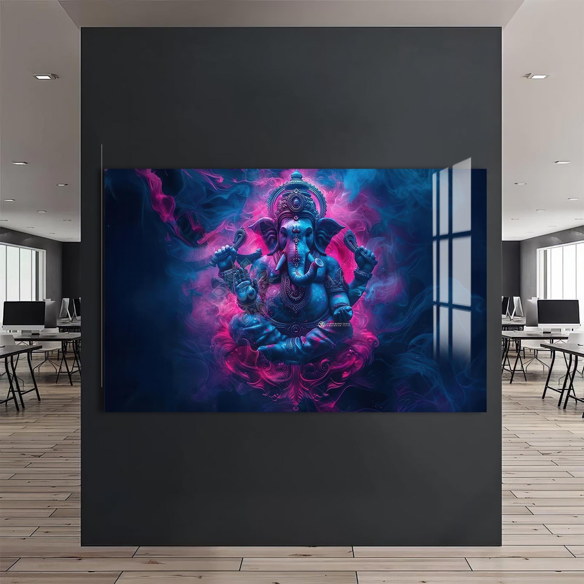 Artronauts Glass Print Mystic Ganesha- Hinduism Tempered Glass Wall Art