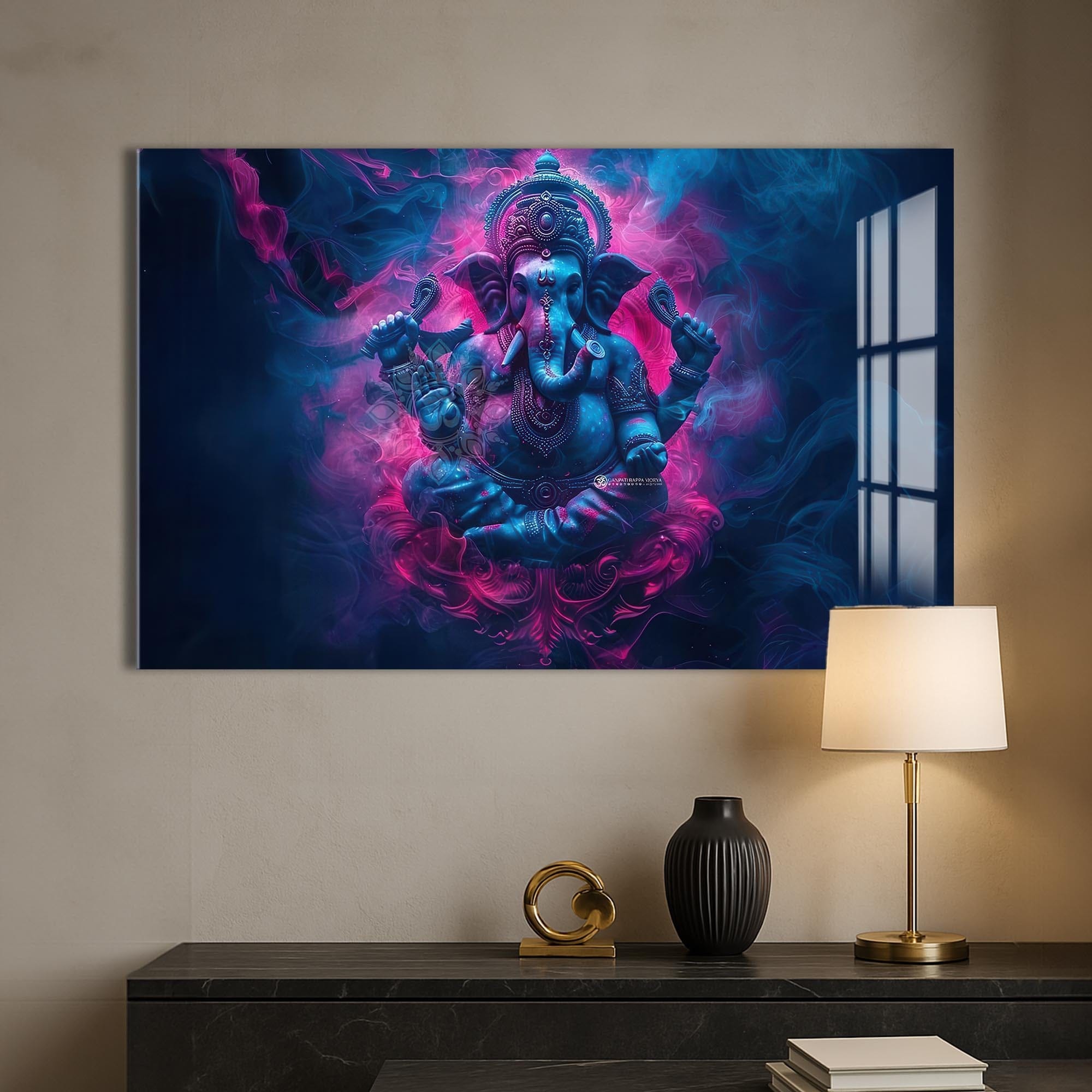 Artronauts Glass Print Mystic Ganesha- Hinduism Tempered Glass Wall Art