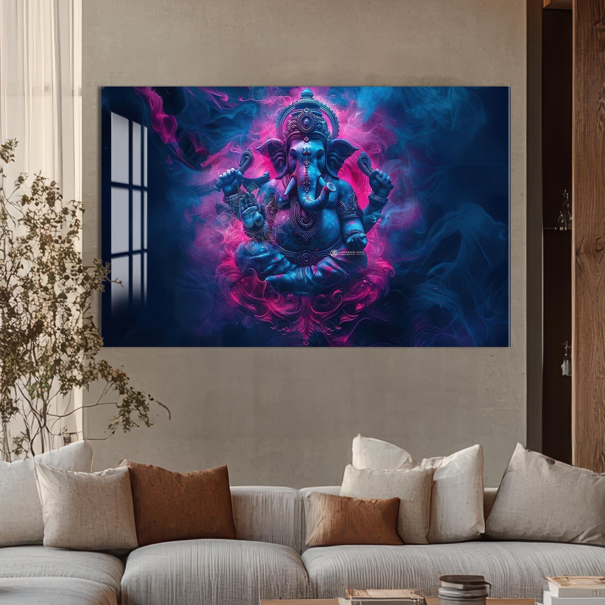 Artronauts Glass Print Mystic Ganesha- Hinduism Tempered Glass Wall Art
