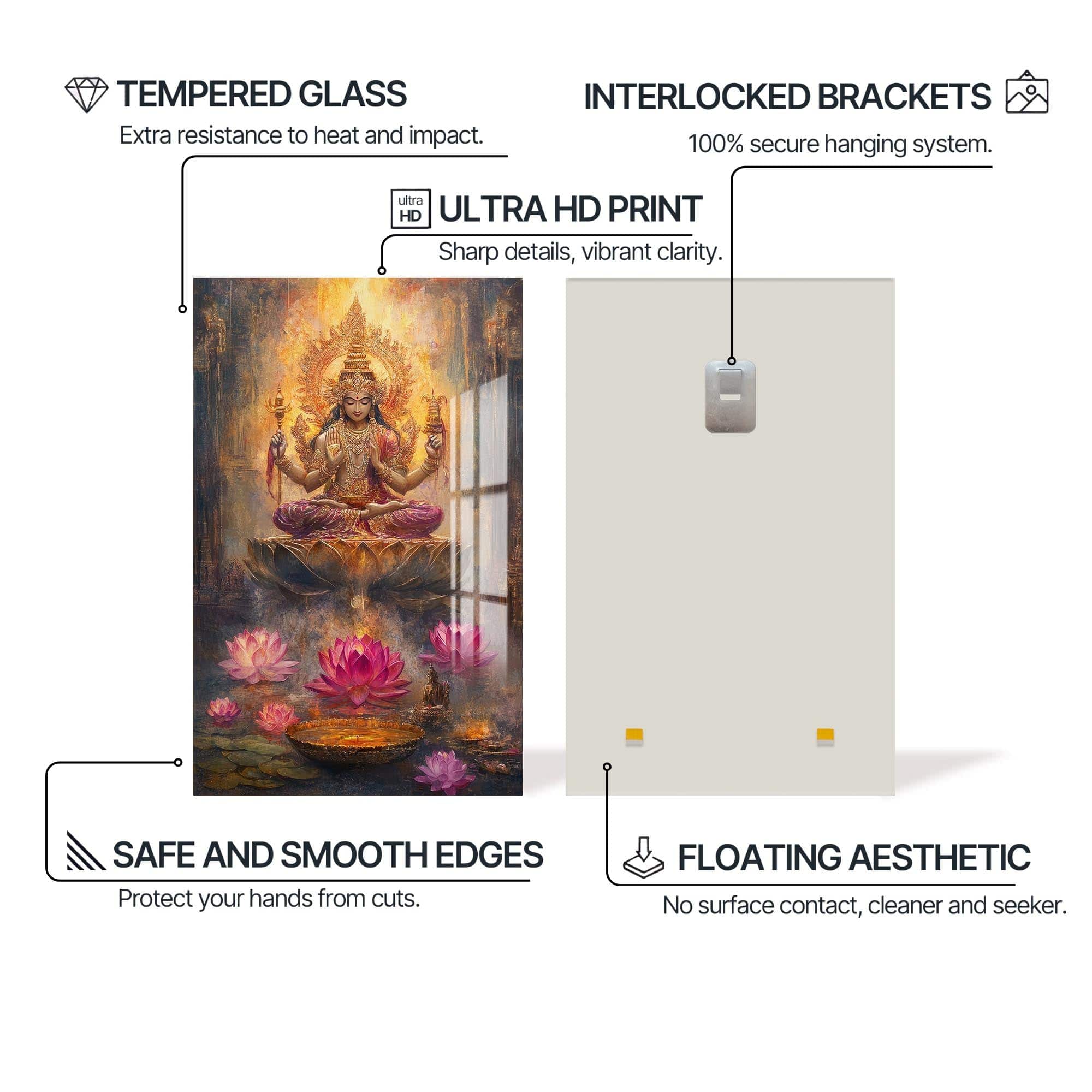 Artronauts Glass Print Divine Guardian- Hinduism Tempered Glass Wall Art