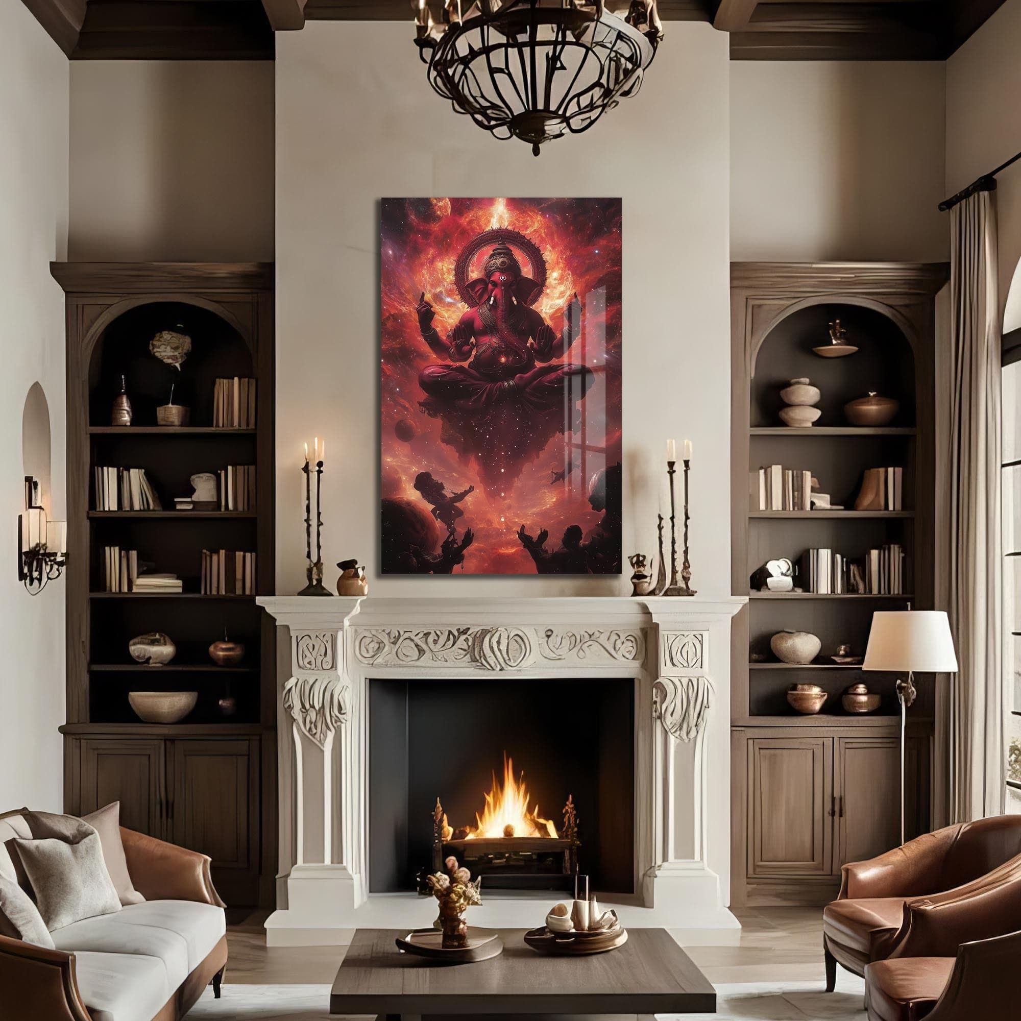 Artronauts Glass Print Lotus Blessing- Hinduism Tempered Glass Wall Art