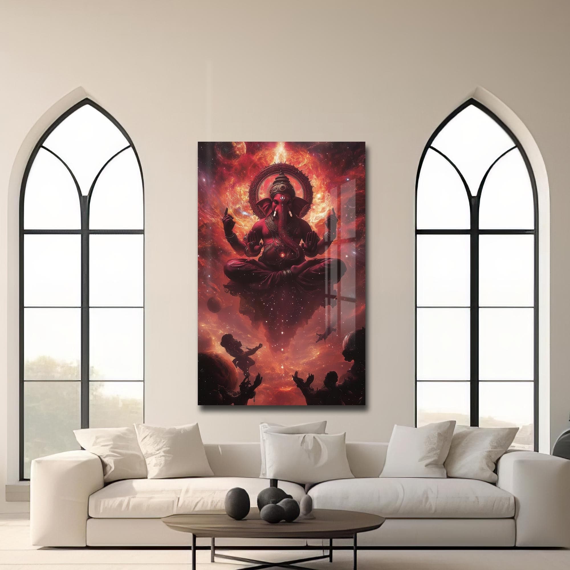 Artronauts Glass Print Lotus Blessing- Hinduism Tempered Glass Wall Art