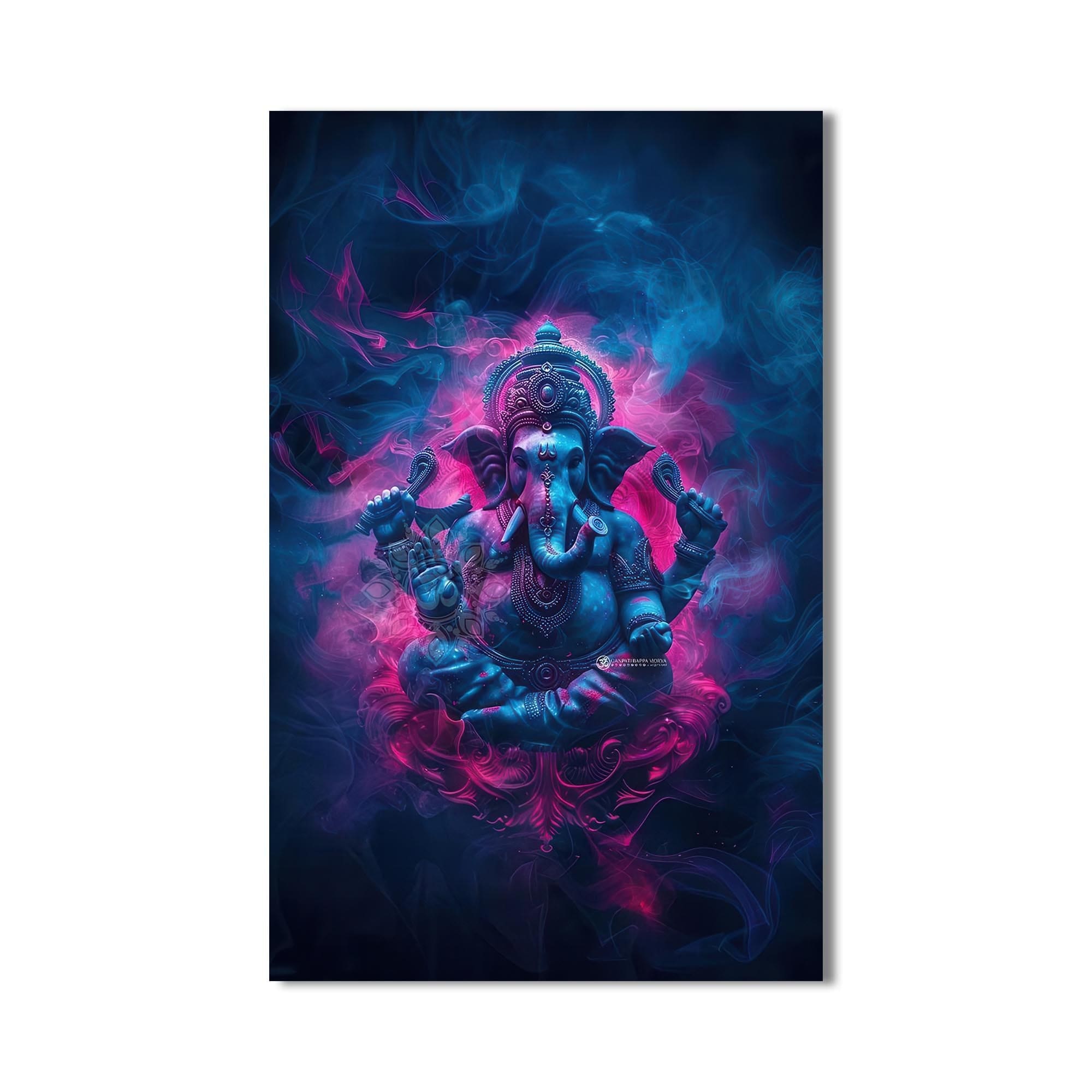 Artronauts Glass Print Crimson Ganesha- Hinduism Tempered Glass Wall Art
