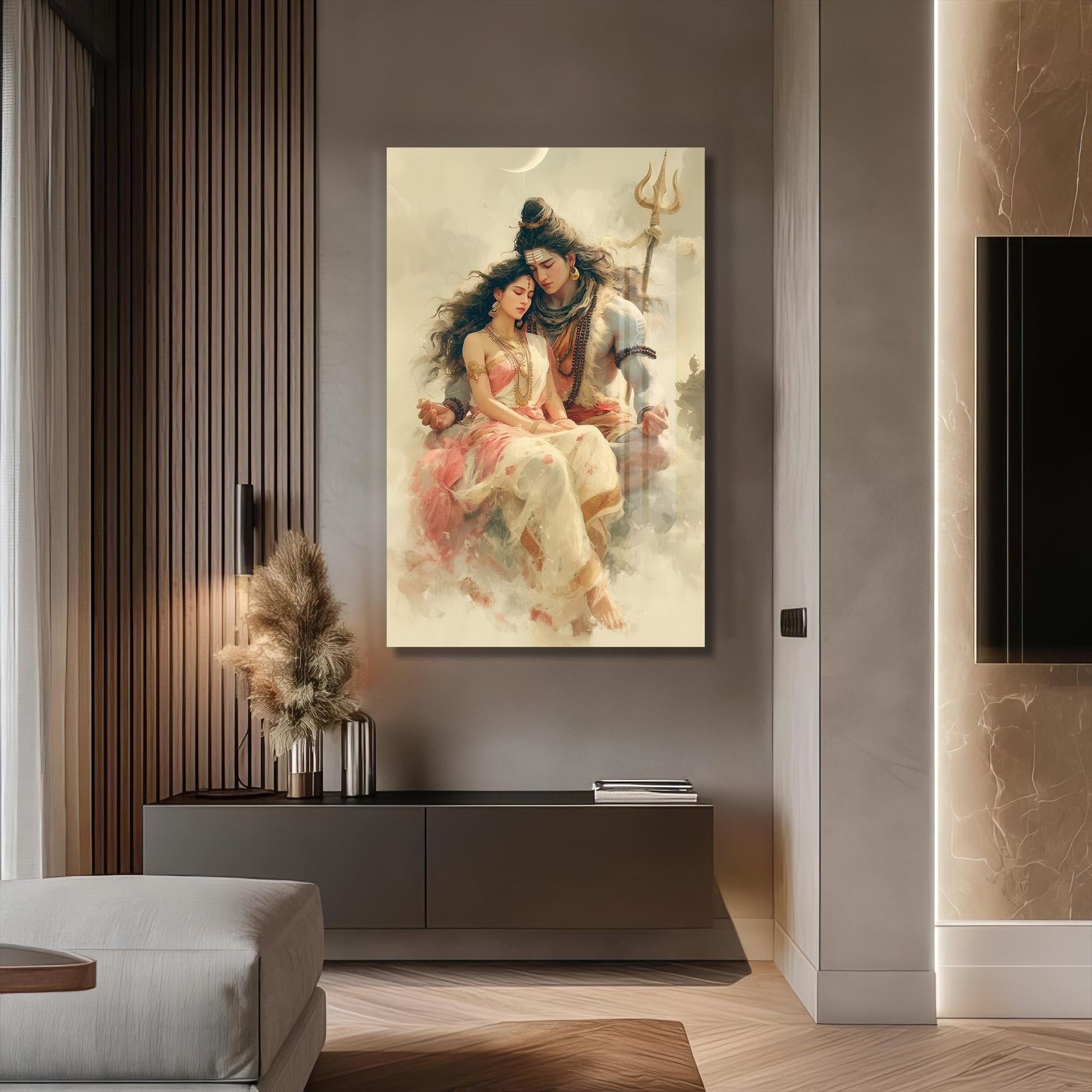 Artronauts Glass Print Eternal Union- Hinduism Tempered Glass Wall Art