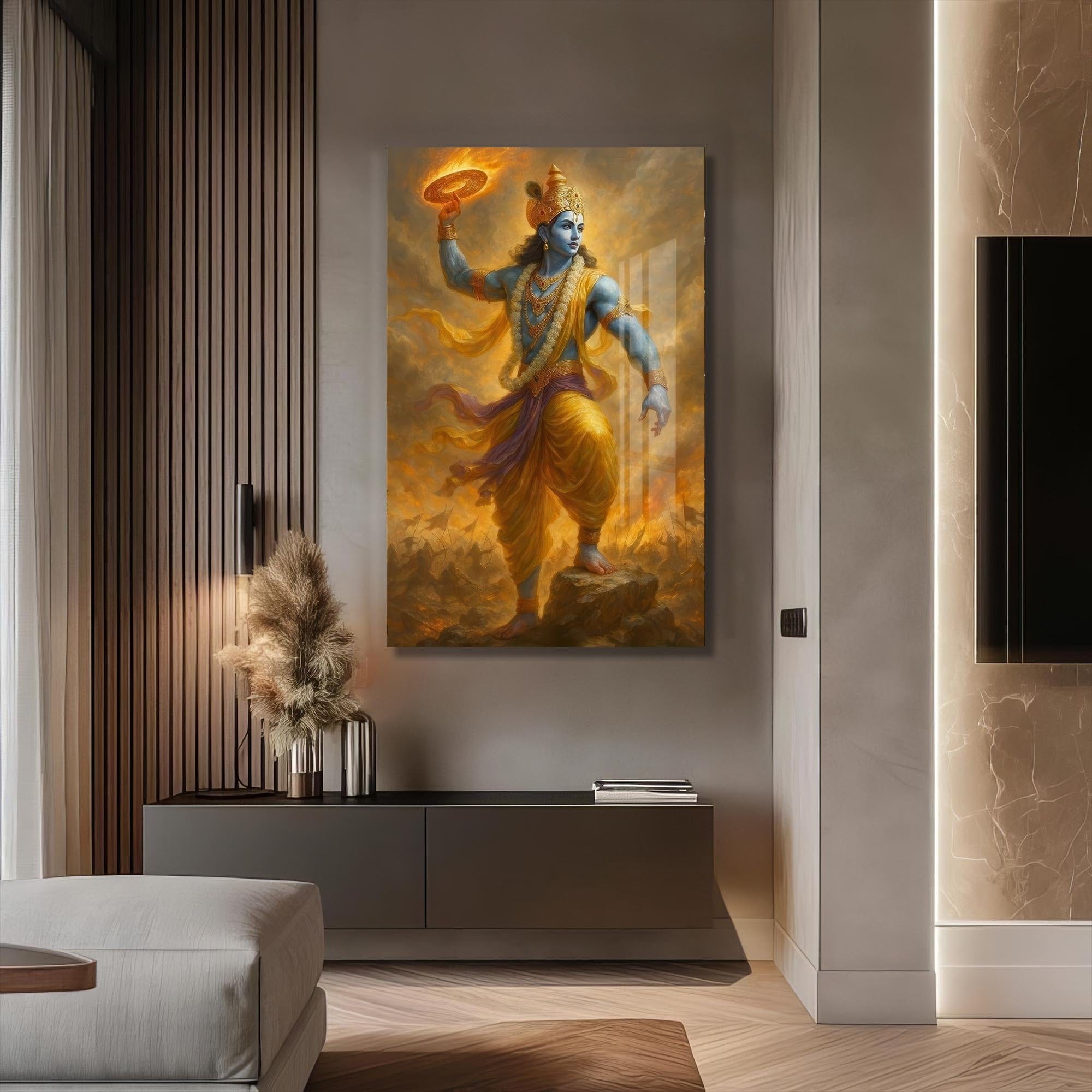 Artronauts Glass Print Cosmic Vishnu- Hinduism Tempered Glass Wall Art