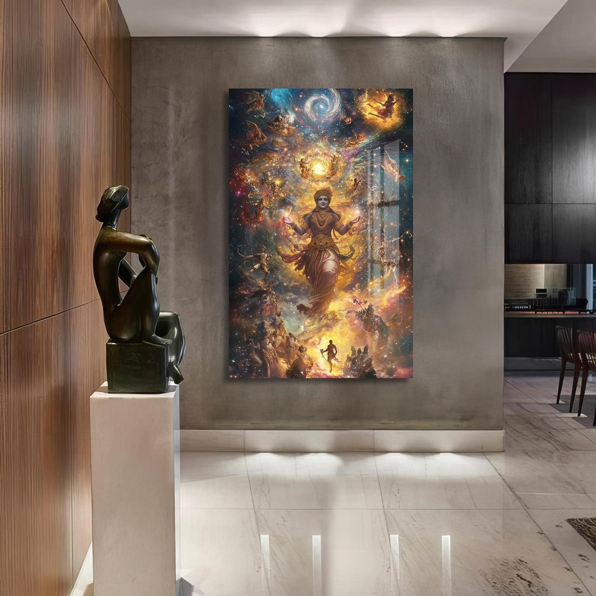 Artronauts Glass Print Divine Lotus- Hinduism Tempered Glass Wall Art