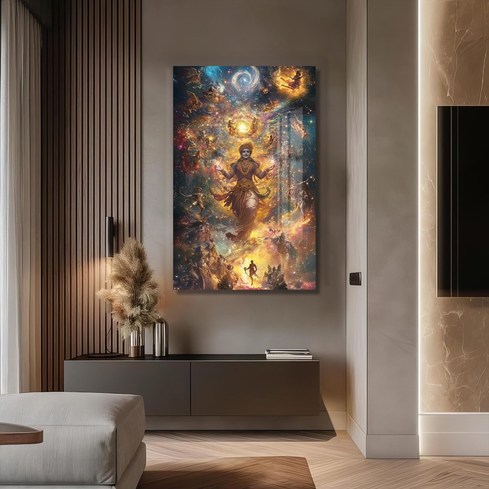 Artronauts Glass Print Divine Lotus- Hinduism Tempered Glass Wall Art