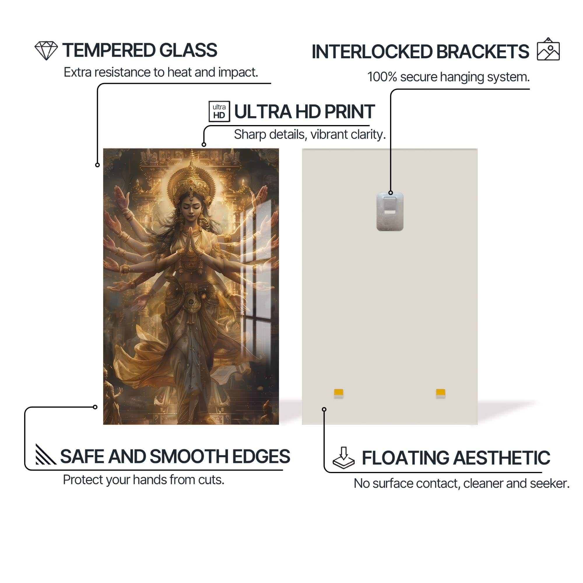 Artronauts Glass Print Krishna Melody- Hinduism Tempered Glass Wall Art