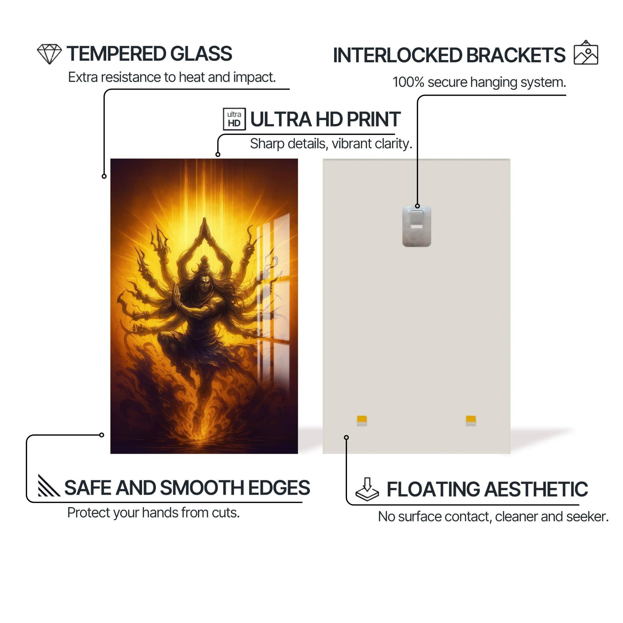 Artronauts Glass Print Shiva Sanctuary- Hinduism Tempered Glass Wall Art