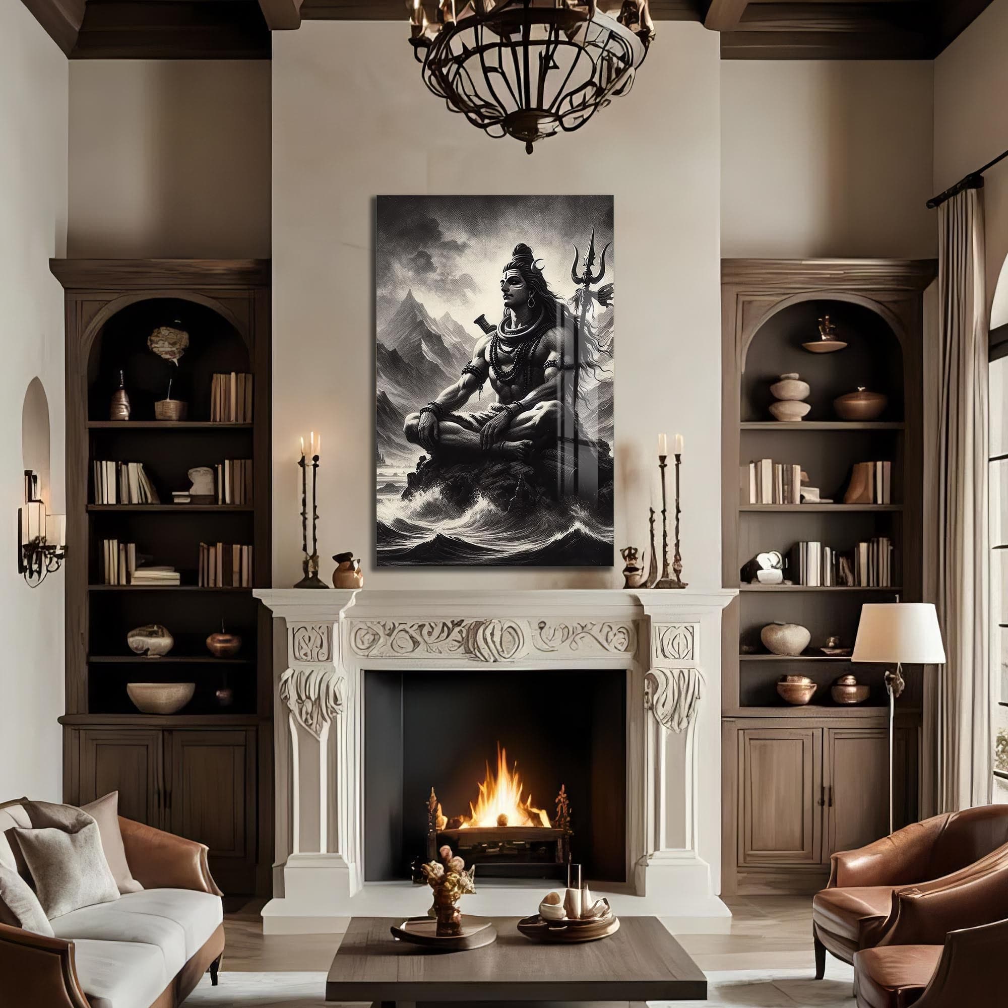 Artronauts Glass Print Silent Mahadev- Hinduism Tempered Glass Wall Art