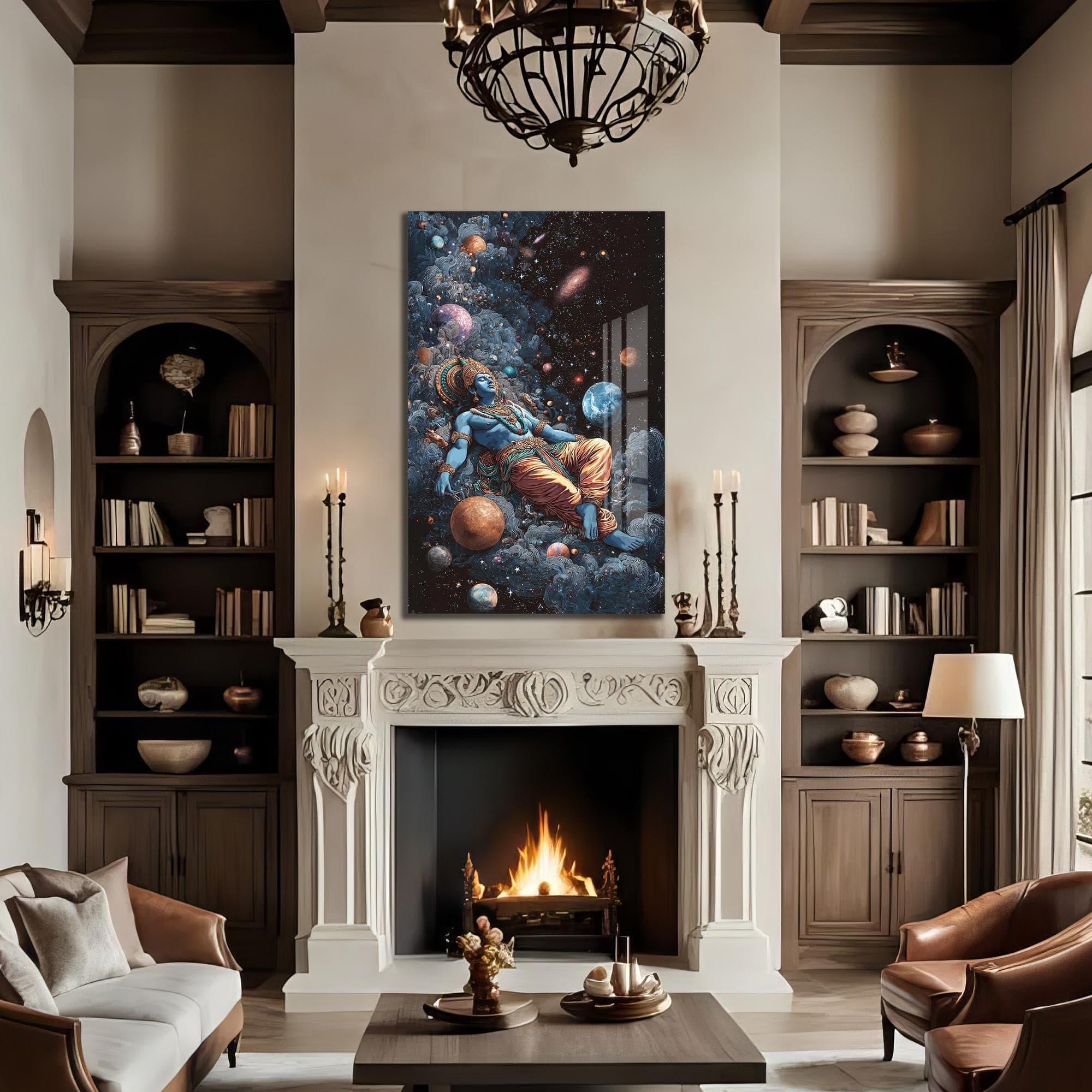 Artronauts Glass Print Cosmic Shiva- Hinduism Tempered Glass Wall Art