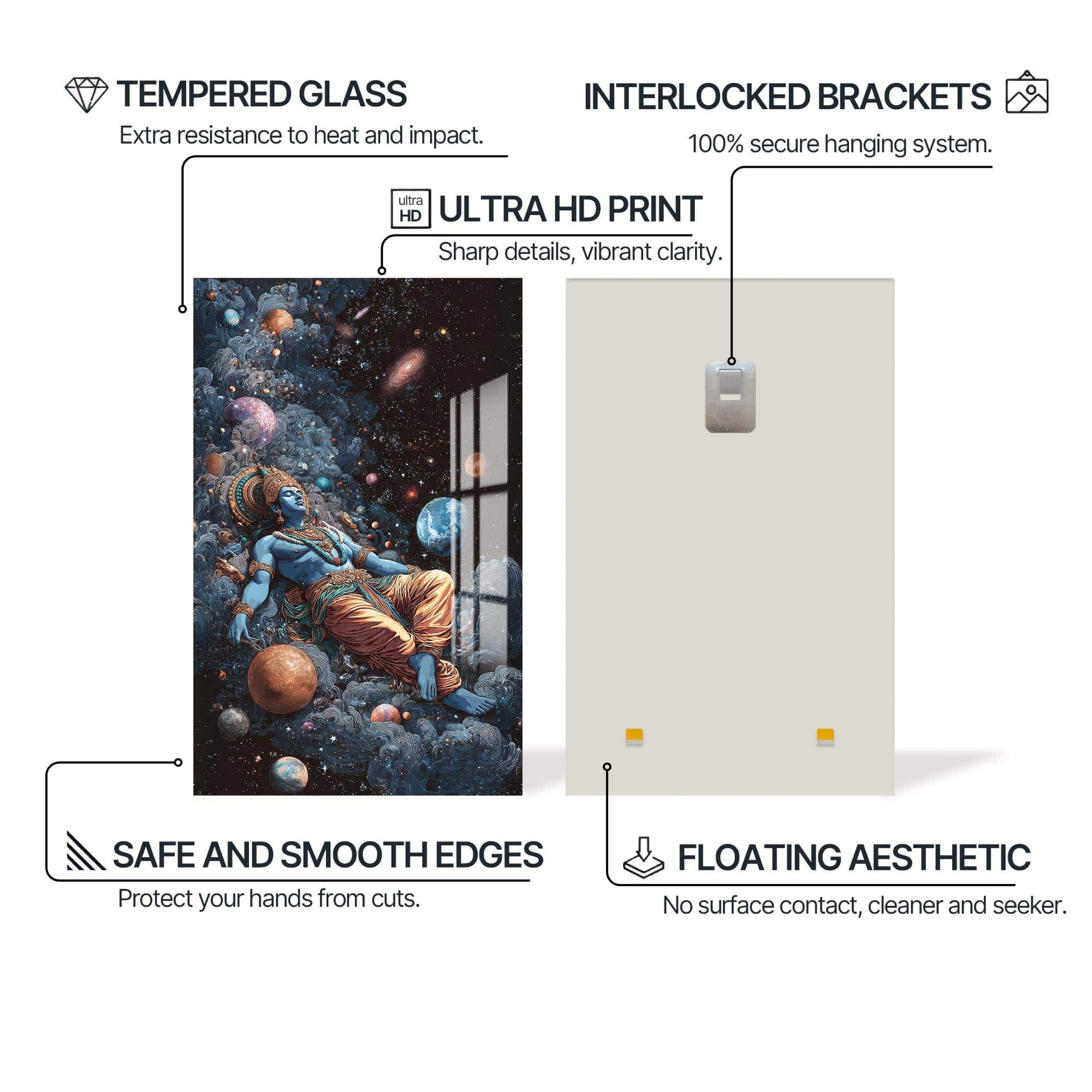 Artronauts Glass Print Cosmic Shiva- Hinduism Tempered Glass Wall Art