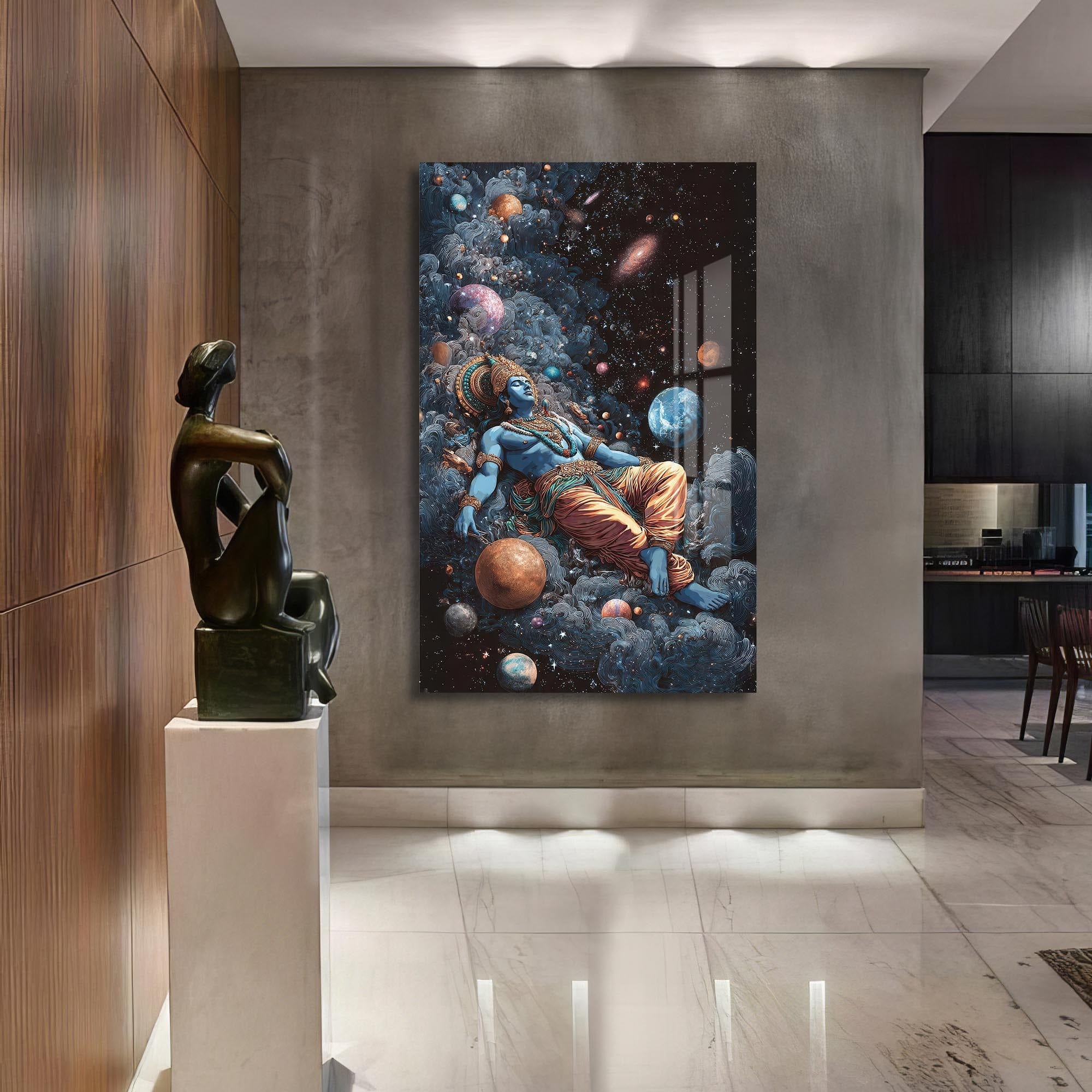 Artronauts Glass Print Cosmic Shiva- Hinduism Tempered Glass Wall Art