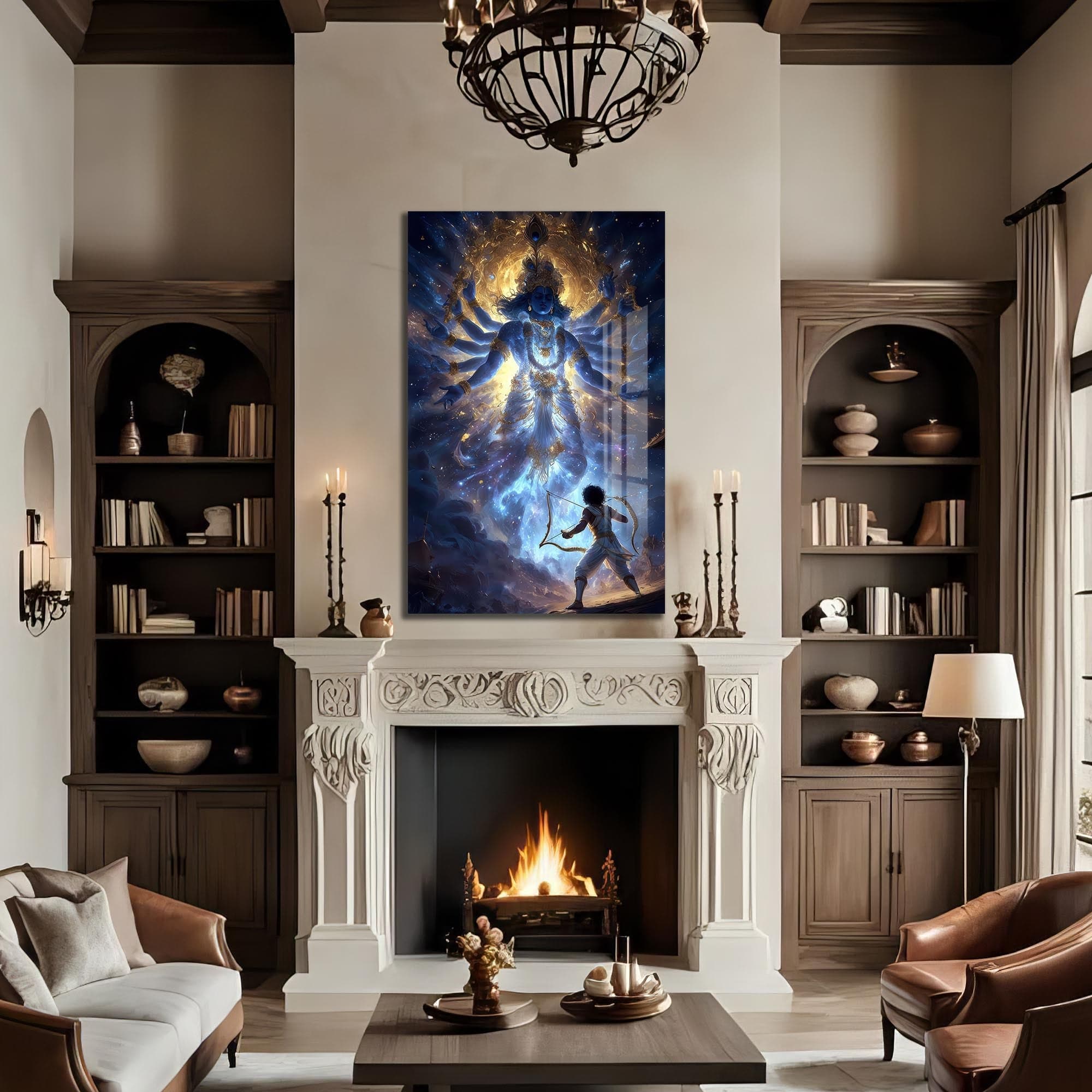 Artronauts Glass Print Cosmic Vishnu- Hinduism Tempered Glass Wall Art