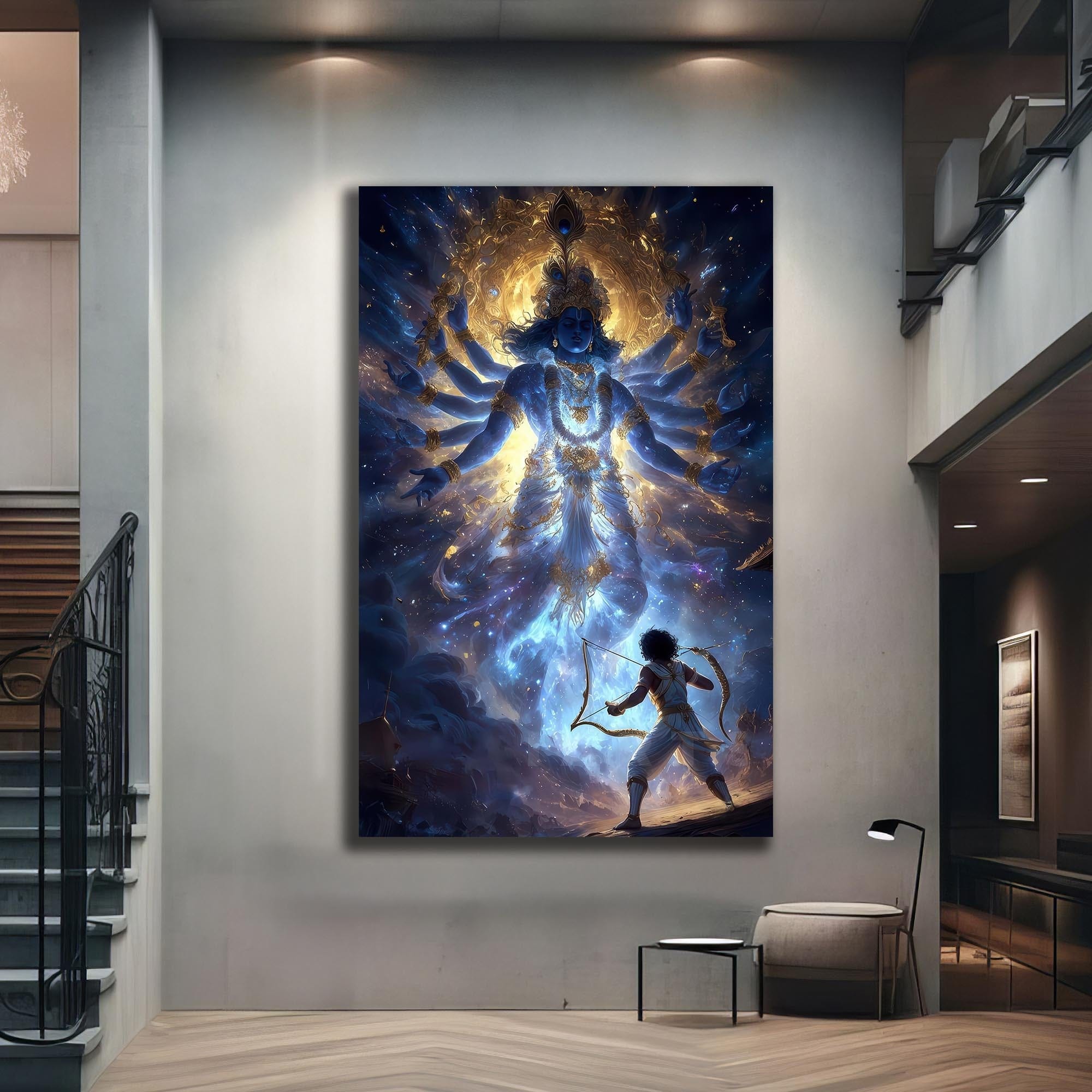 Artronauts Glass Print Cosmic Vishnu- Hinduism Tempered Glass Wall Art