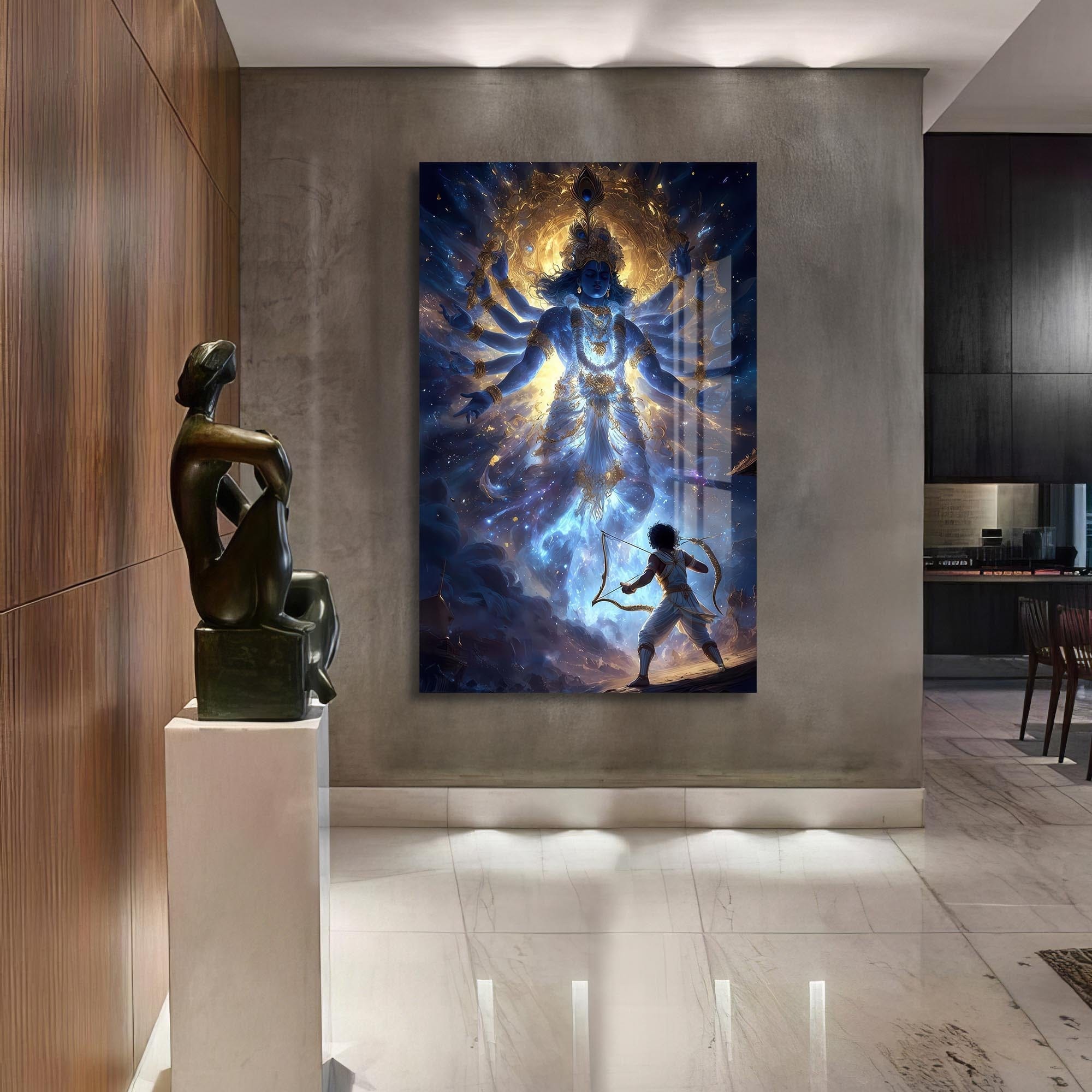 Artronauts Glass Print Cosmic Vishnu- Hinduism Tempered Glass Wall Art