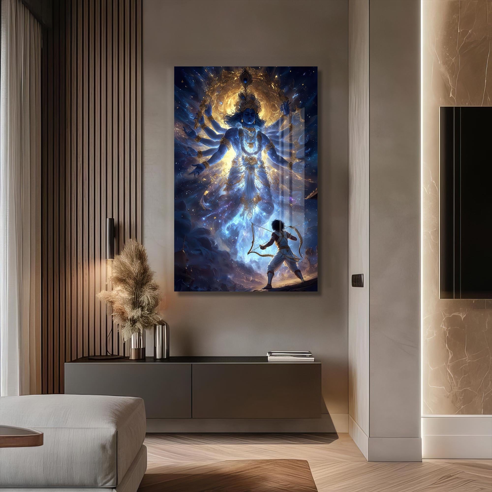Artronauts Glass Print Cosmic Vishnu- Hinduism Tempered Glass Wall Art