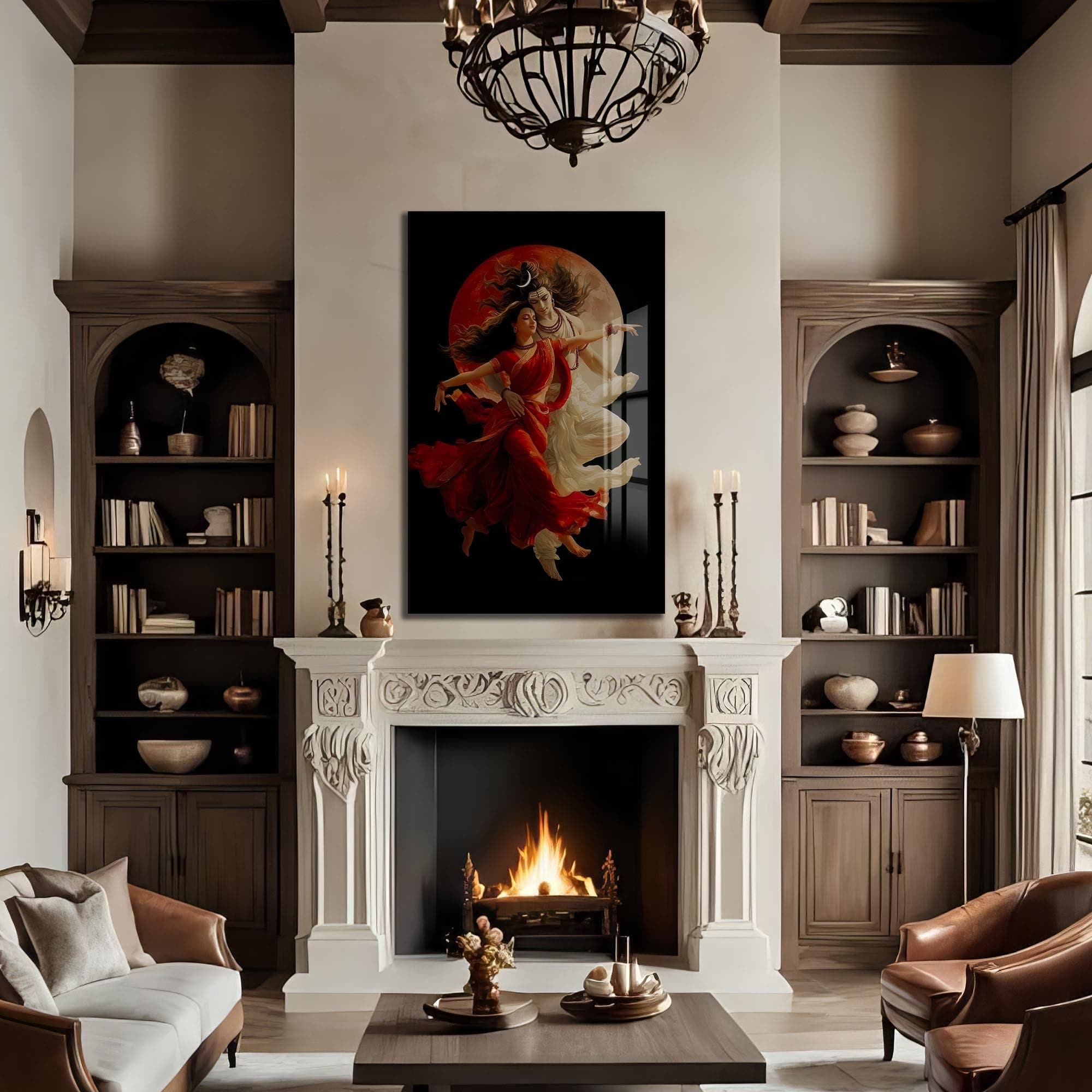 Artronauts Glass Print Divine Union- Hinduism Tempered Glass Wall Art