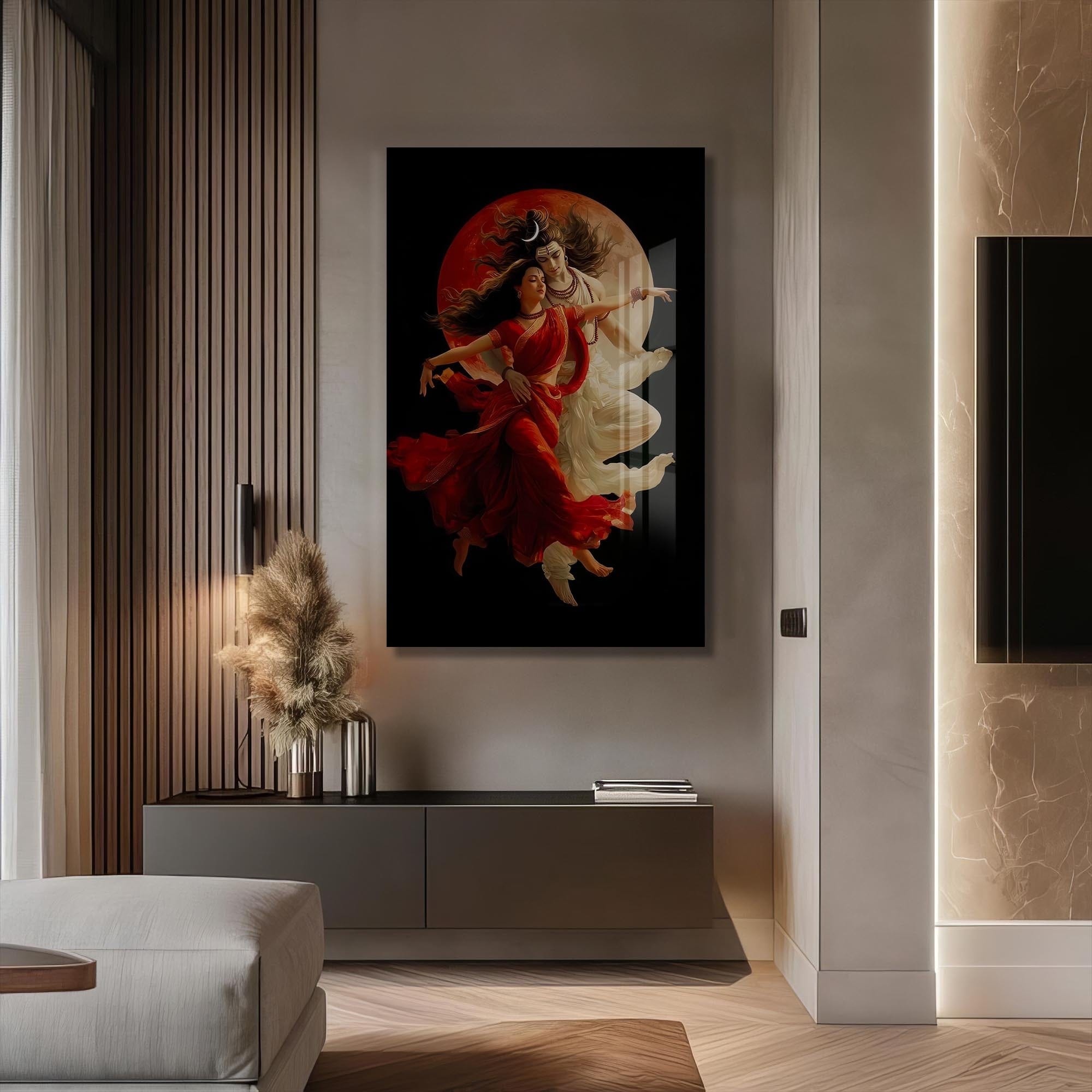 Artronauts Glass Print Divine Union- Hinduism Tempered Glass Wall Art