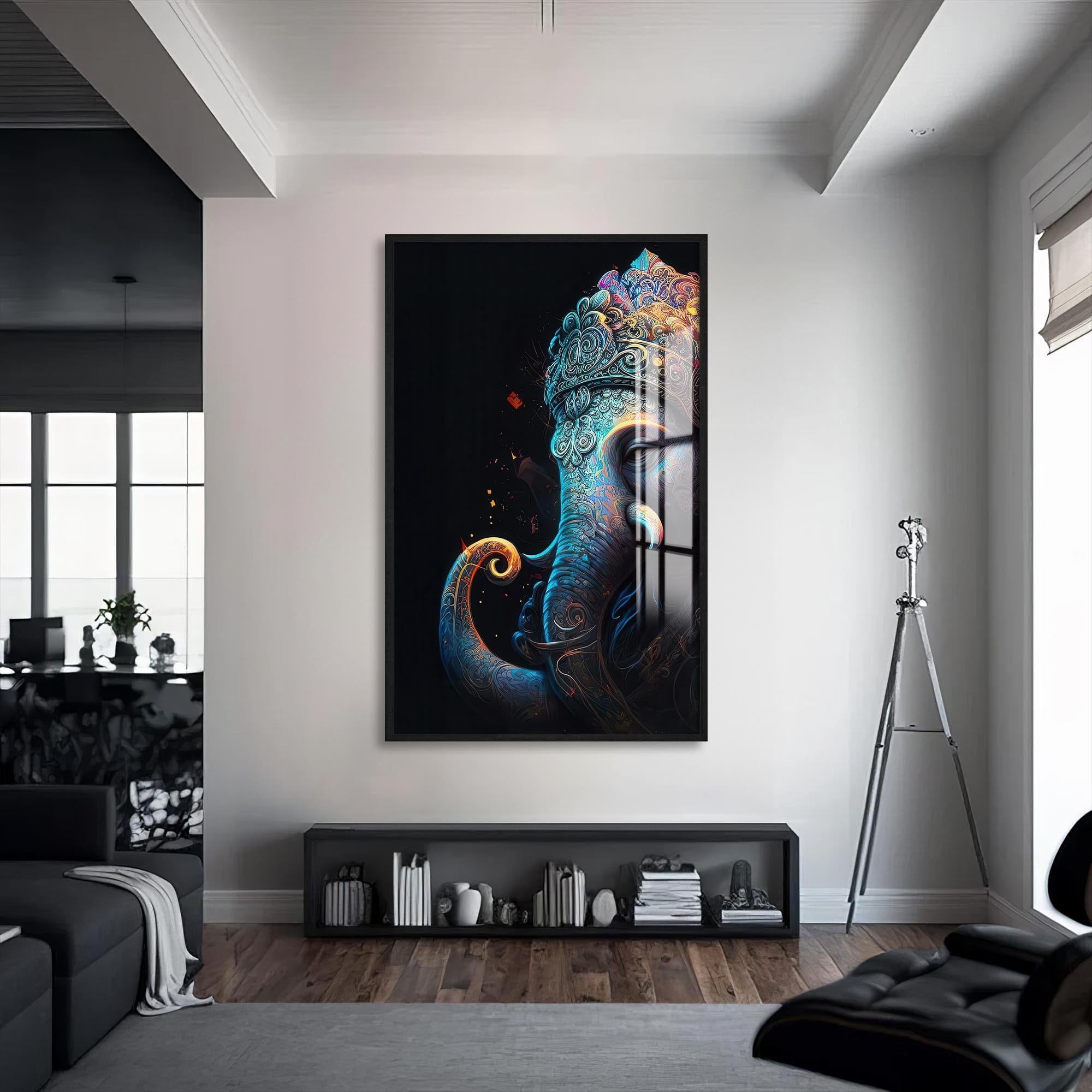 Artronauts Glass Print Celestial Ganesha- Hinduism Tempered Glass Wall Art