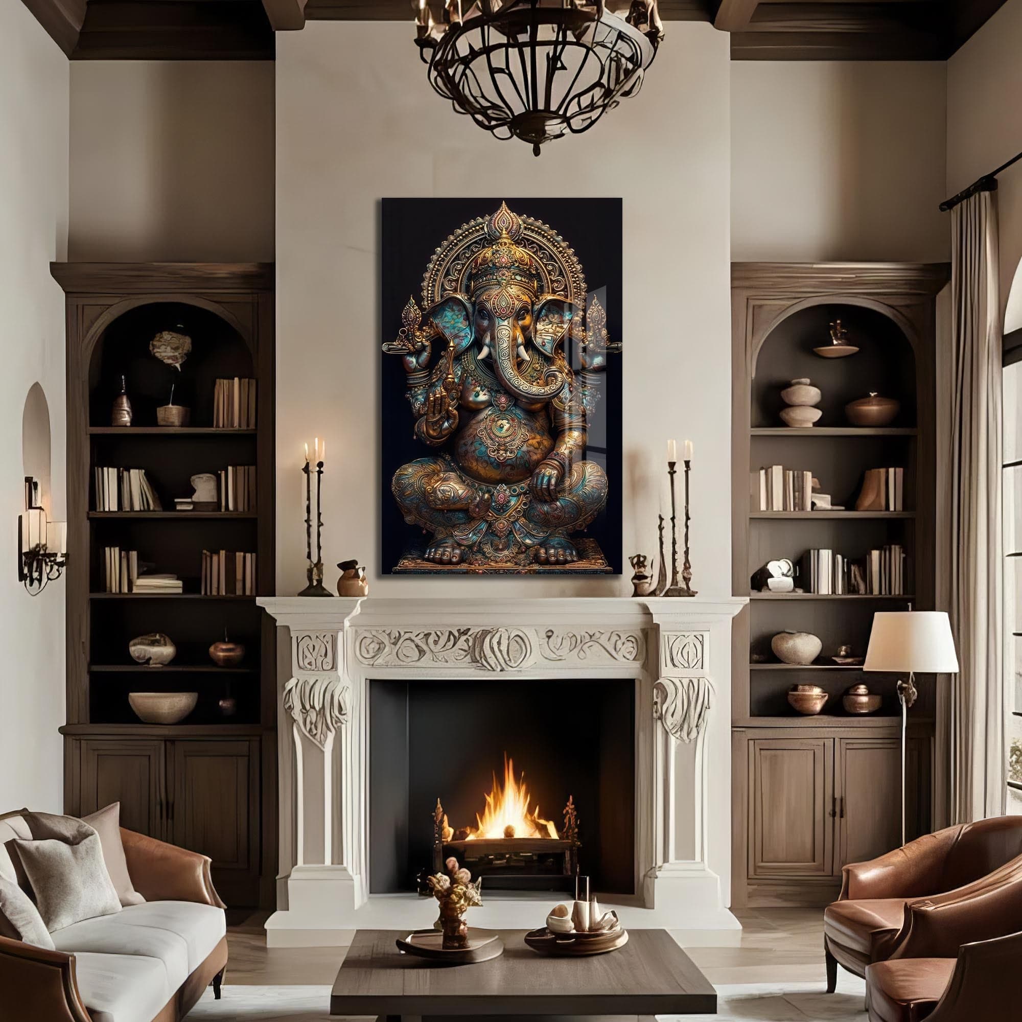 Artronauts Glass Print Ganesha Royal- Hinduism Tempered Glass Wall Art