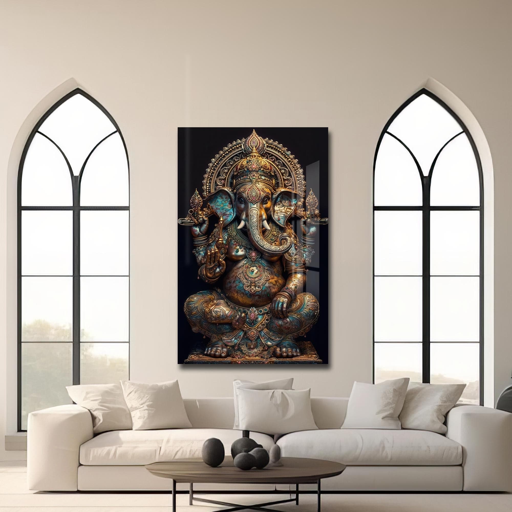 Artronauts Glass Print Ganesha Royal- Hinduism Tempered Glass Wall Art