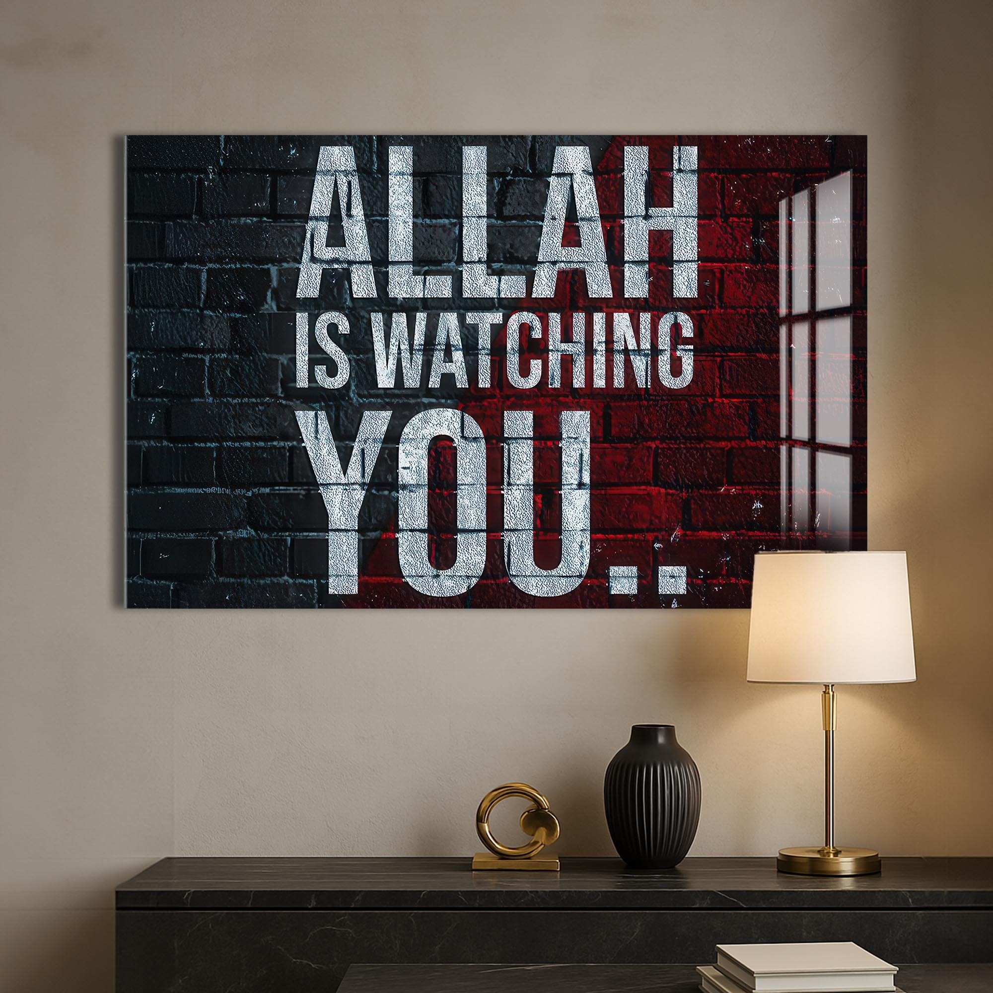 Artronauts Glass Print Under His Sight- Islamic Tempered Glass Wall Art