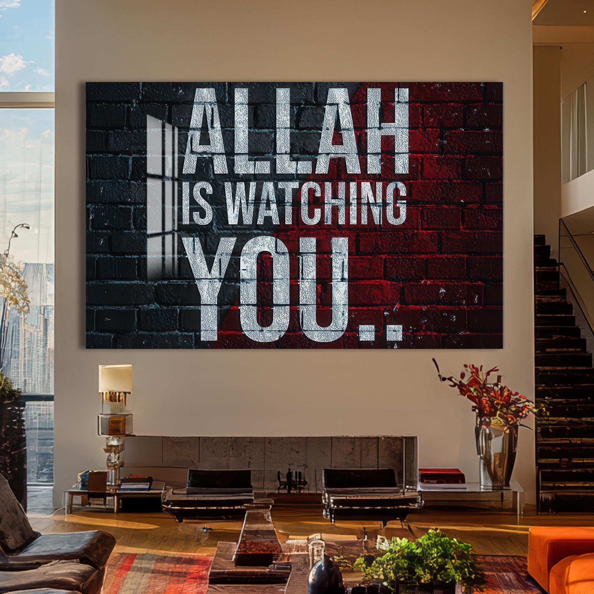 Artronauts Glass Print Under His Sight- Islamic Tempered Glass Wall Art