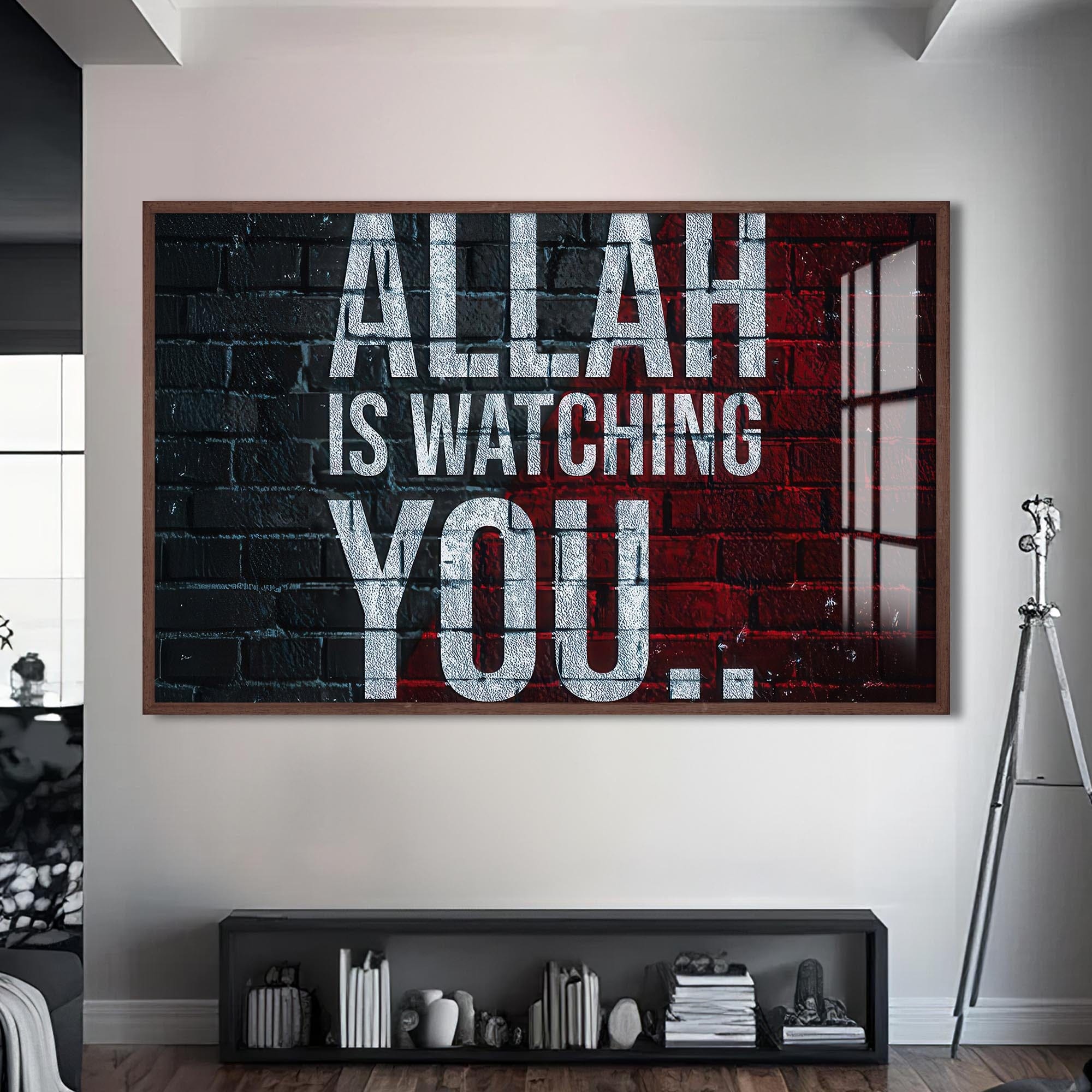Artronauts Glass Print S | 72x46 cm | 28.3"x18.1" / Walnut Under His Sight- Islamic Tempered Glass Wall Art