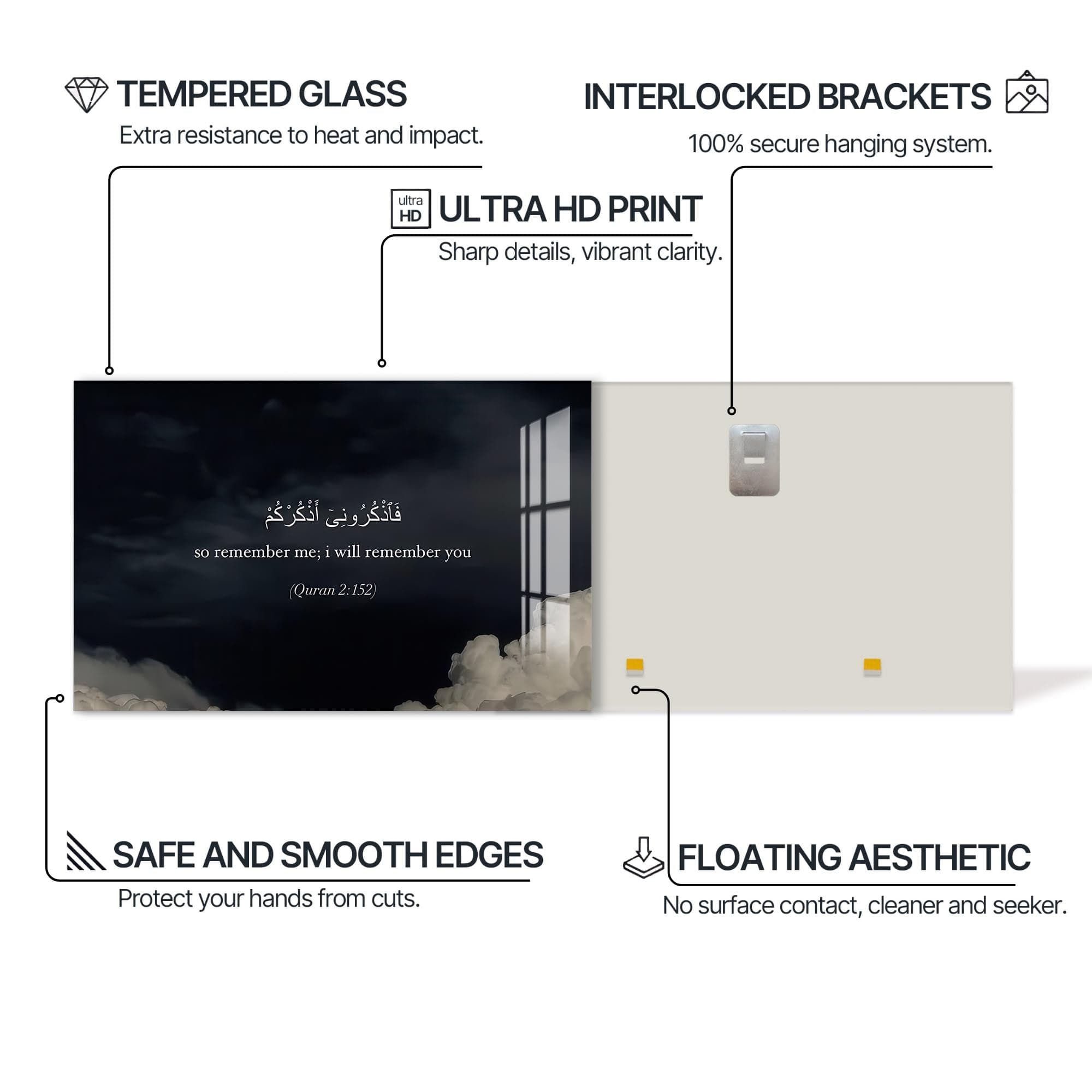 Artronauts Glass Print Divine Remembrance- Islamic Tempered Glass Wall Art