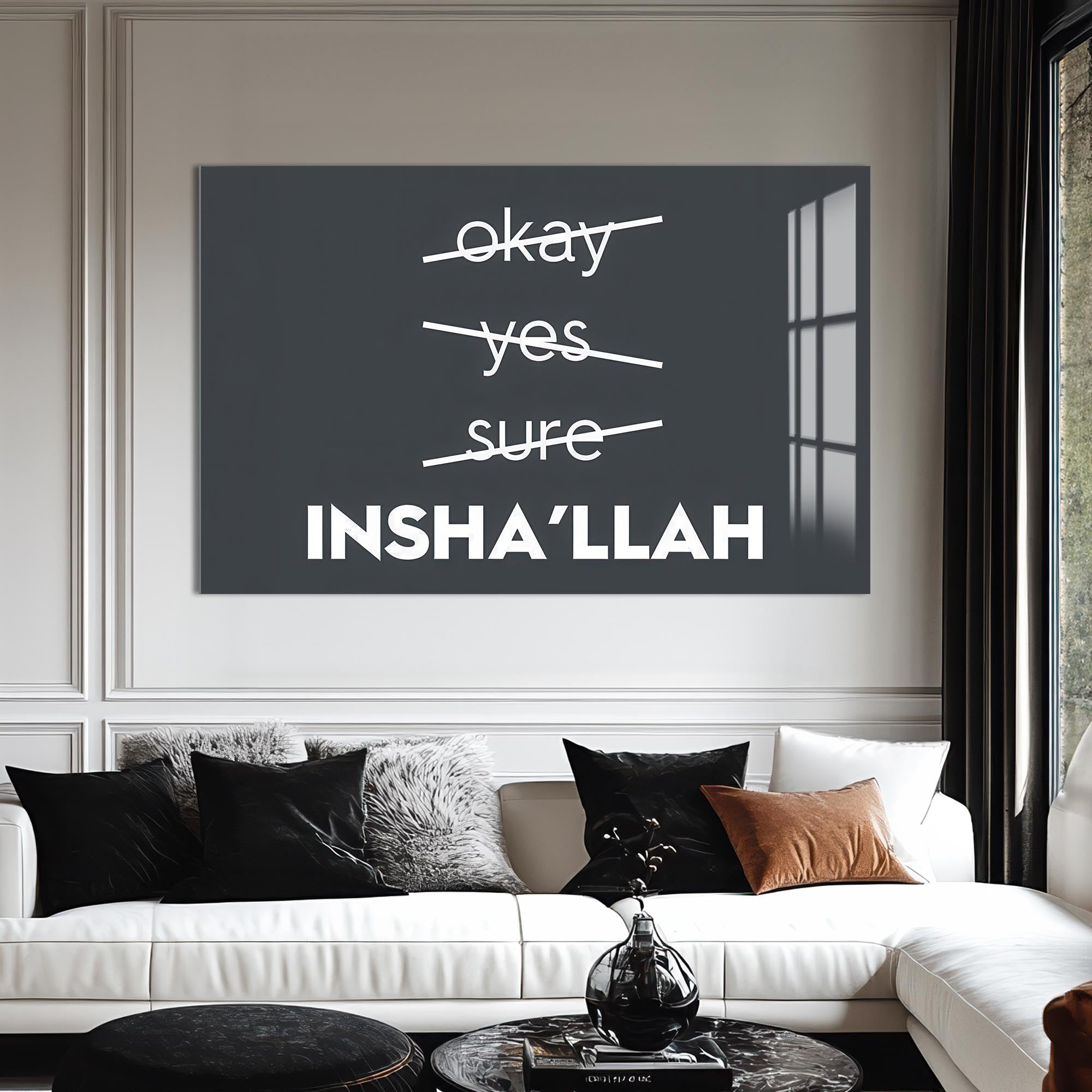 Faith Over Fear- Islamic Tempered Glass Wall Art