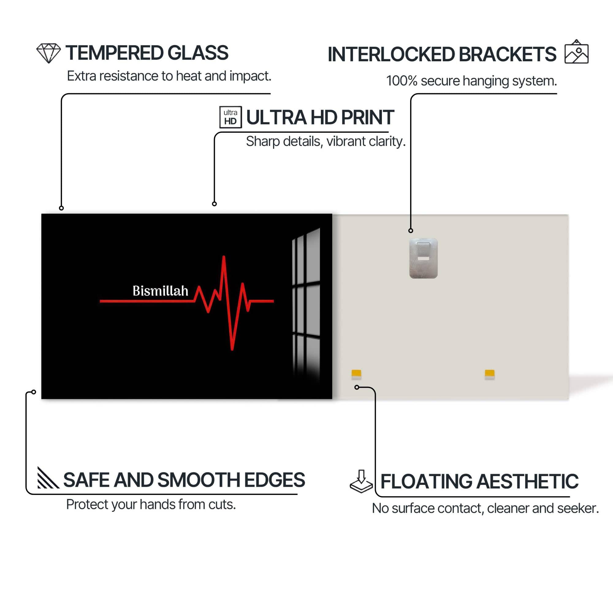 Artronauts Glass Print Sacred Beginning- Islamic Tempered Glass Wall Art
