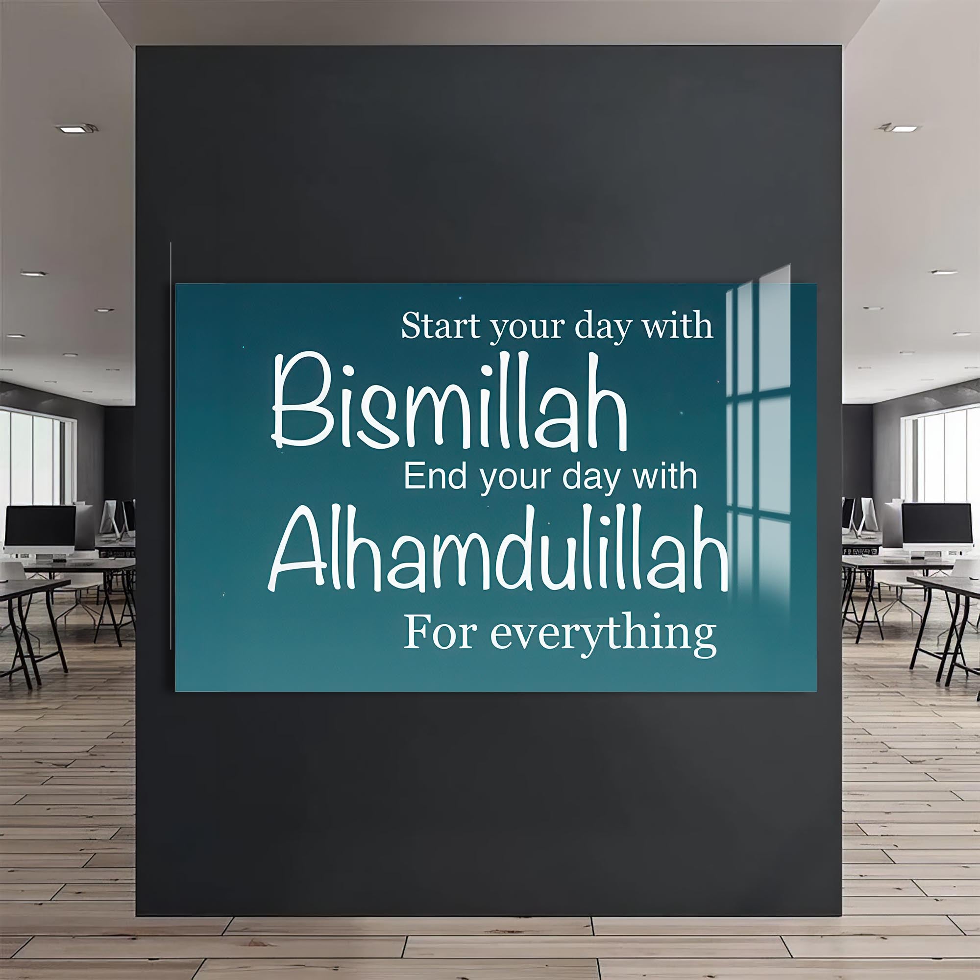 Graceful Start- Islamic Tempered Glass Wall Art
