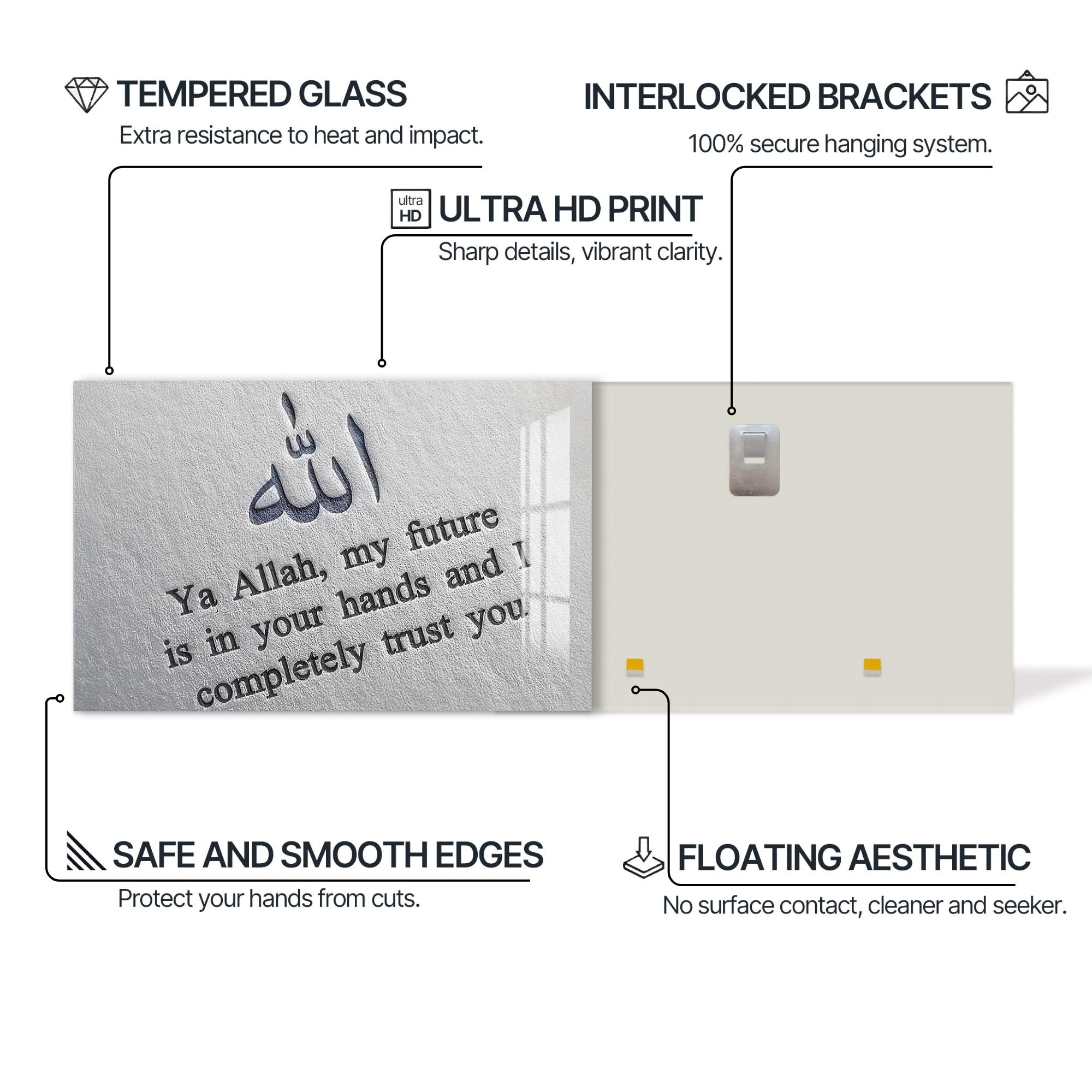 Bound to Faith- Islamic Tempered Glass Wall Art