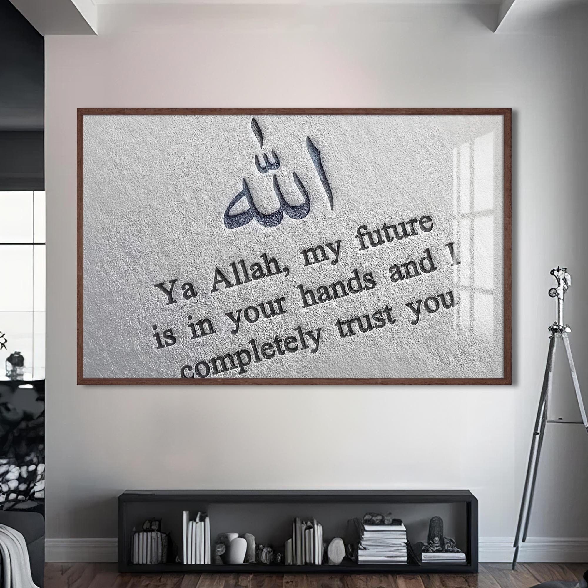 Artronauts Glass Print S | 72x46 cm | 28.3"x18.1" / Walnut Bound to Faith- Islamic Tempered Glass Wall Art