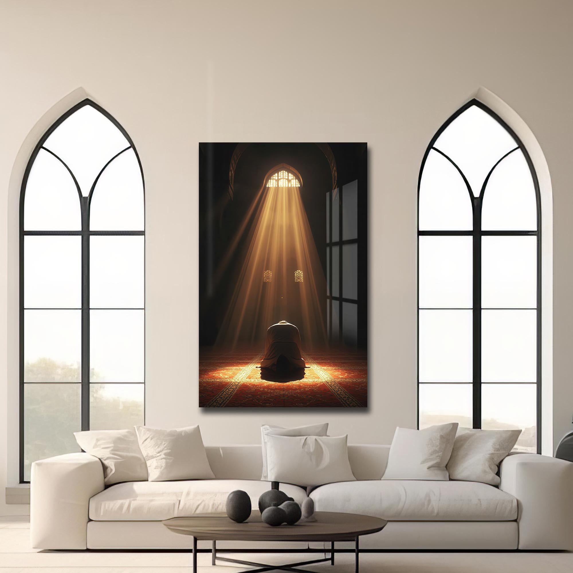 Artronauts Glass Print Light of Salah- Islamic Tempered Glass Wall Art