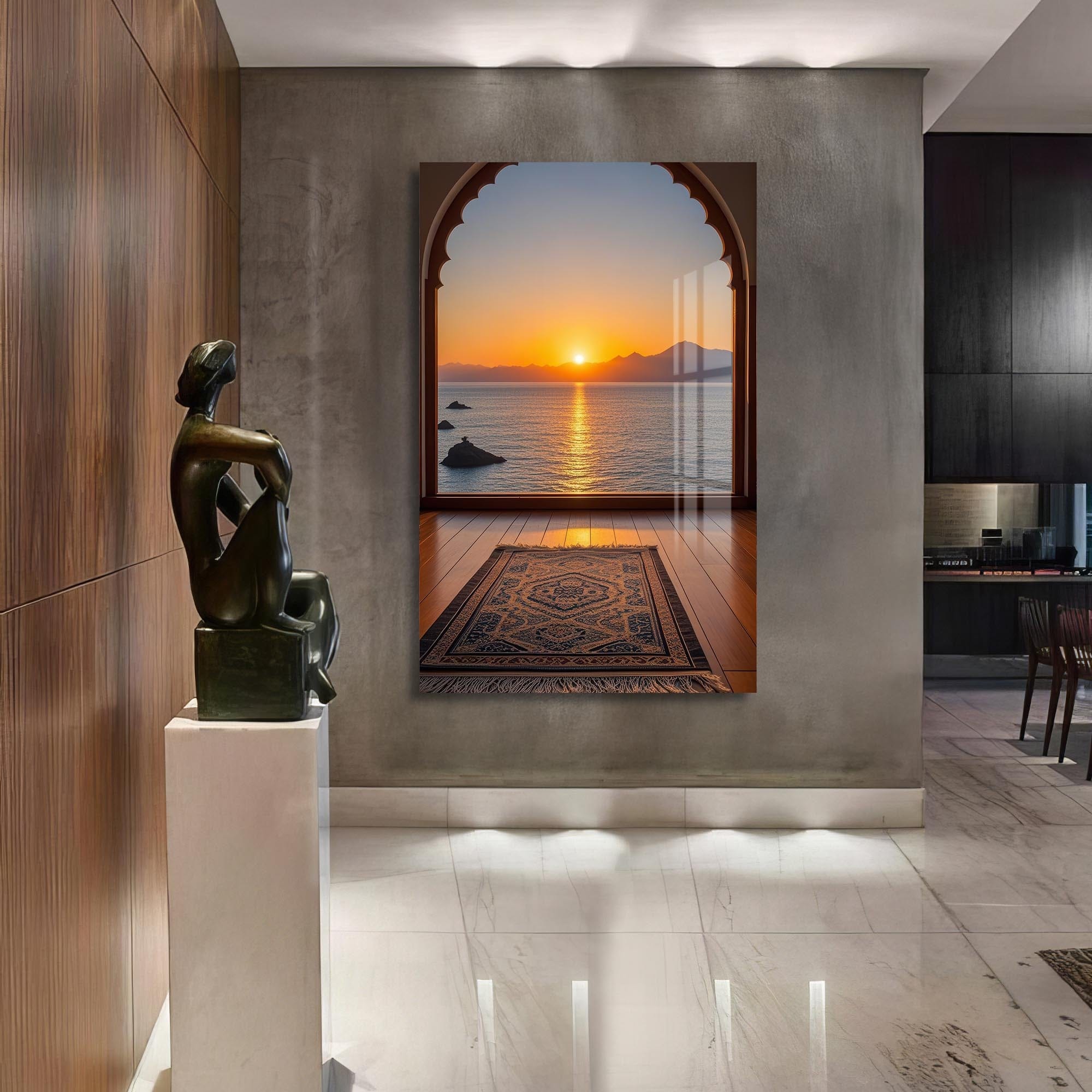 Artronauts Glass Print Islamic Sunset Prayer- Islamic Tempered Glass Wall Art