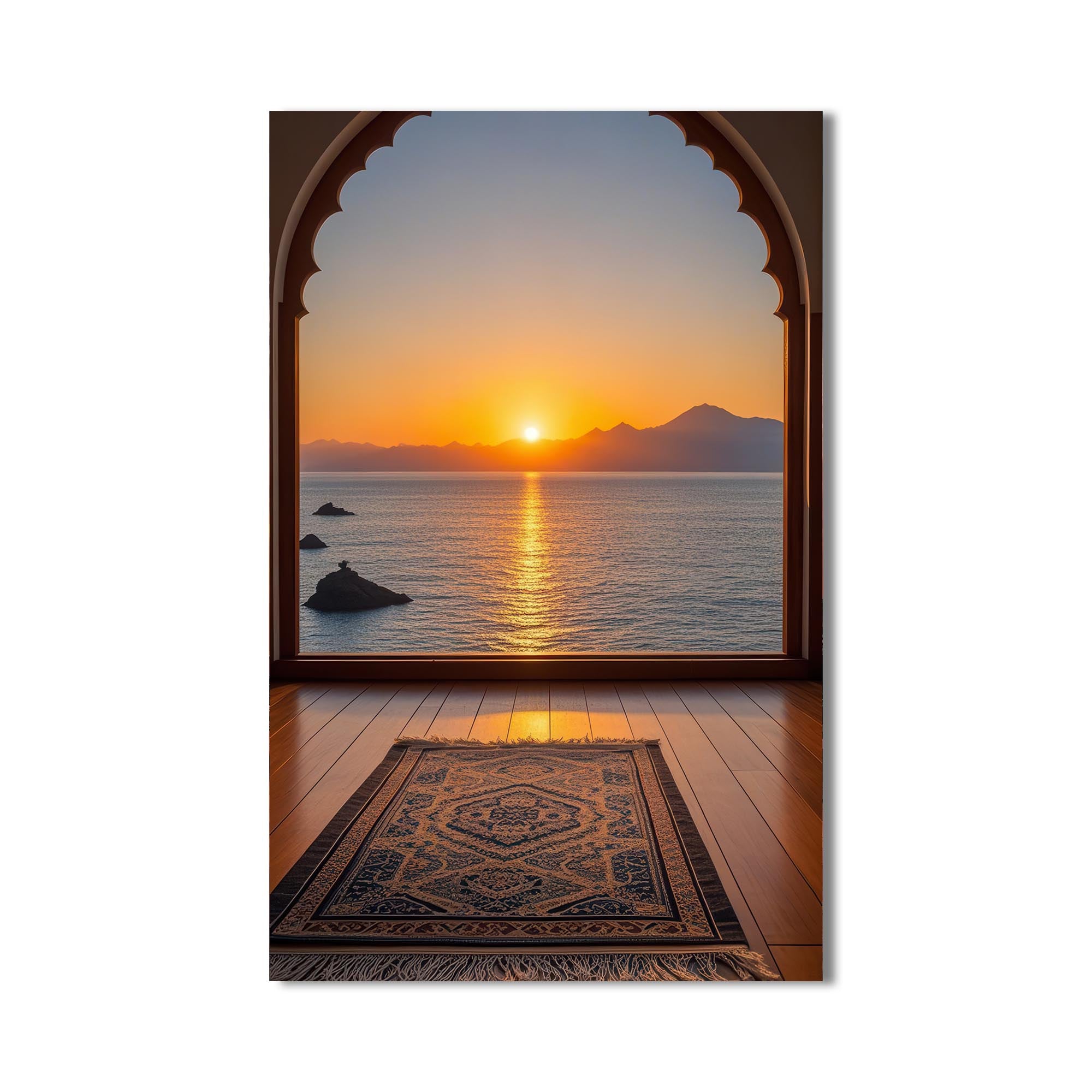 Islamic Sunset Prayer- Islamic Tempered Glass Wall Art
