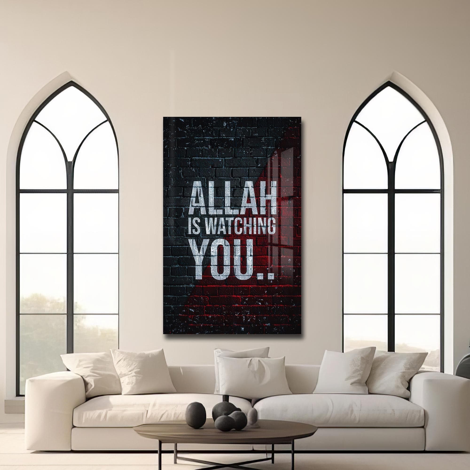 Artronauts Glass Print Allah Is Watching- Islamic Tempered Glass Wall Art