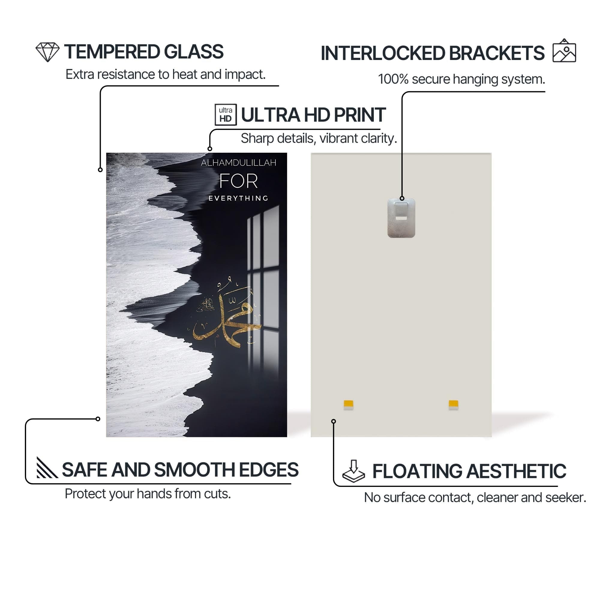 Artronauts Glass Print Alhamdulillah Everything- Islamic Tempered Glass Wall Art