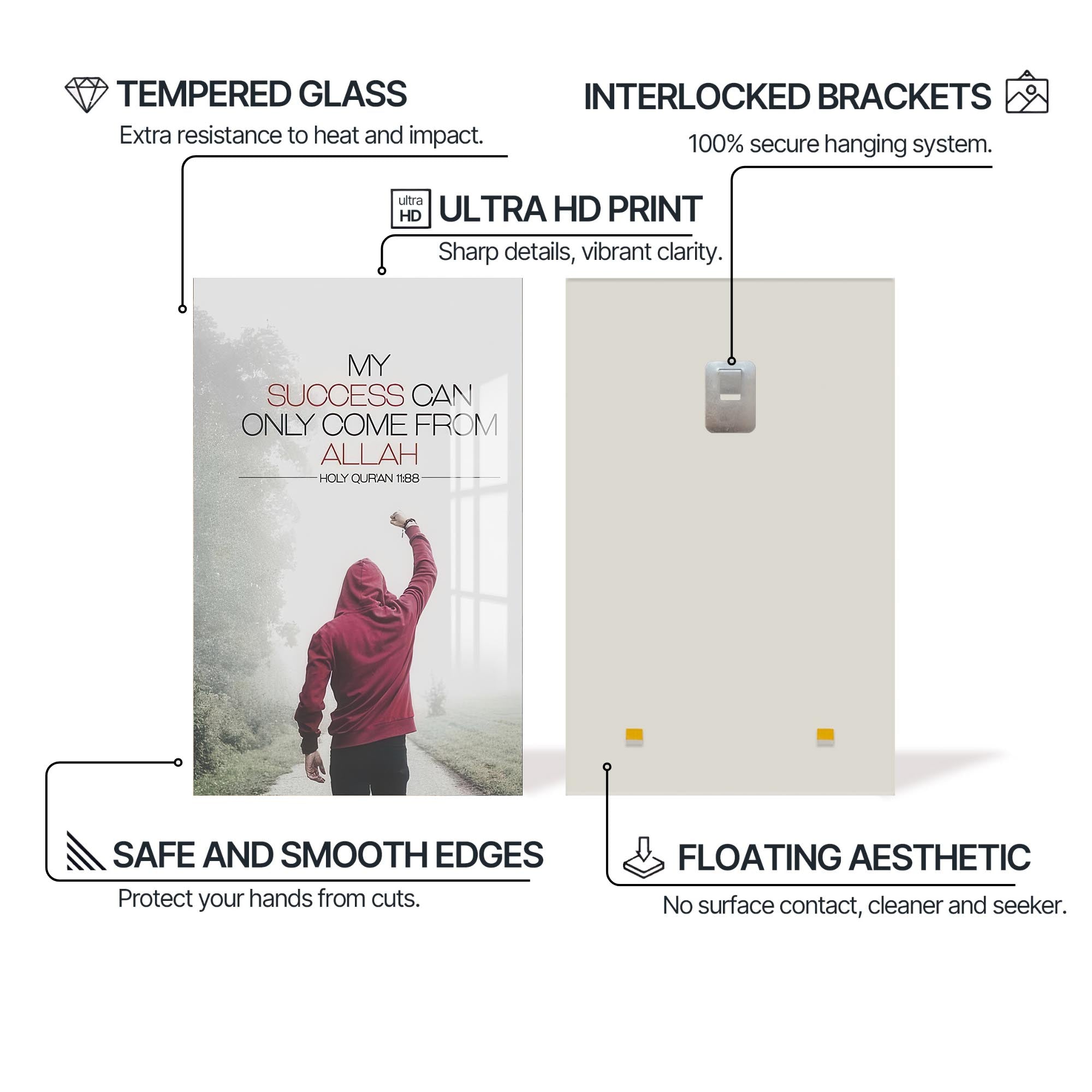 Artronauts Glass Print Quran 11:88- Islamic Tempered Glass Wall Art