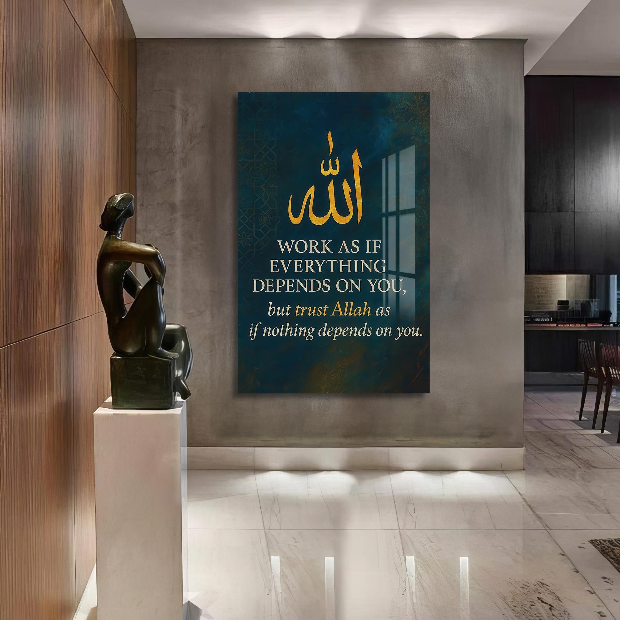 Artronauts Glass Print Trust in Allah- Islamic Tempered Glass Wall Art