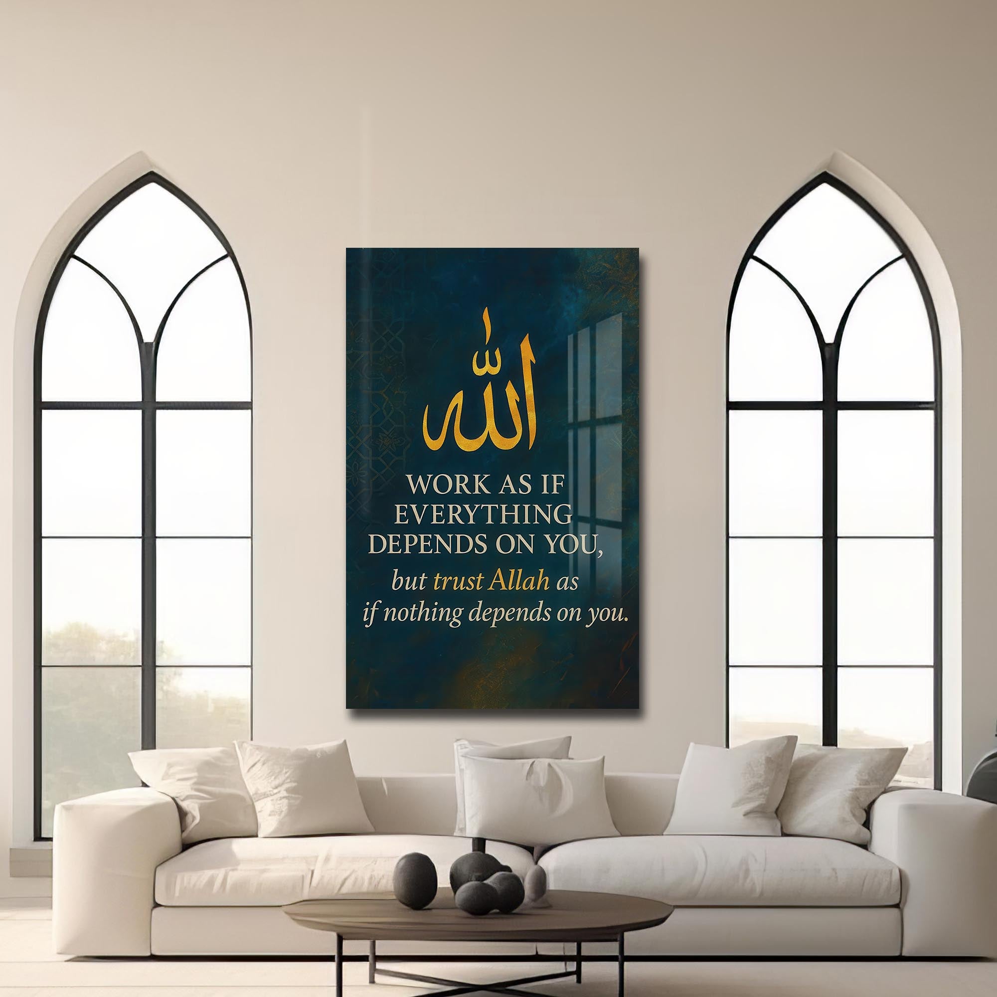 Artronauts Glass Print Trust in Allah- Islamic Tempered Glass Wall Art