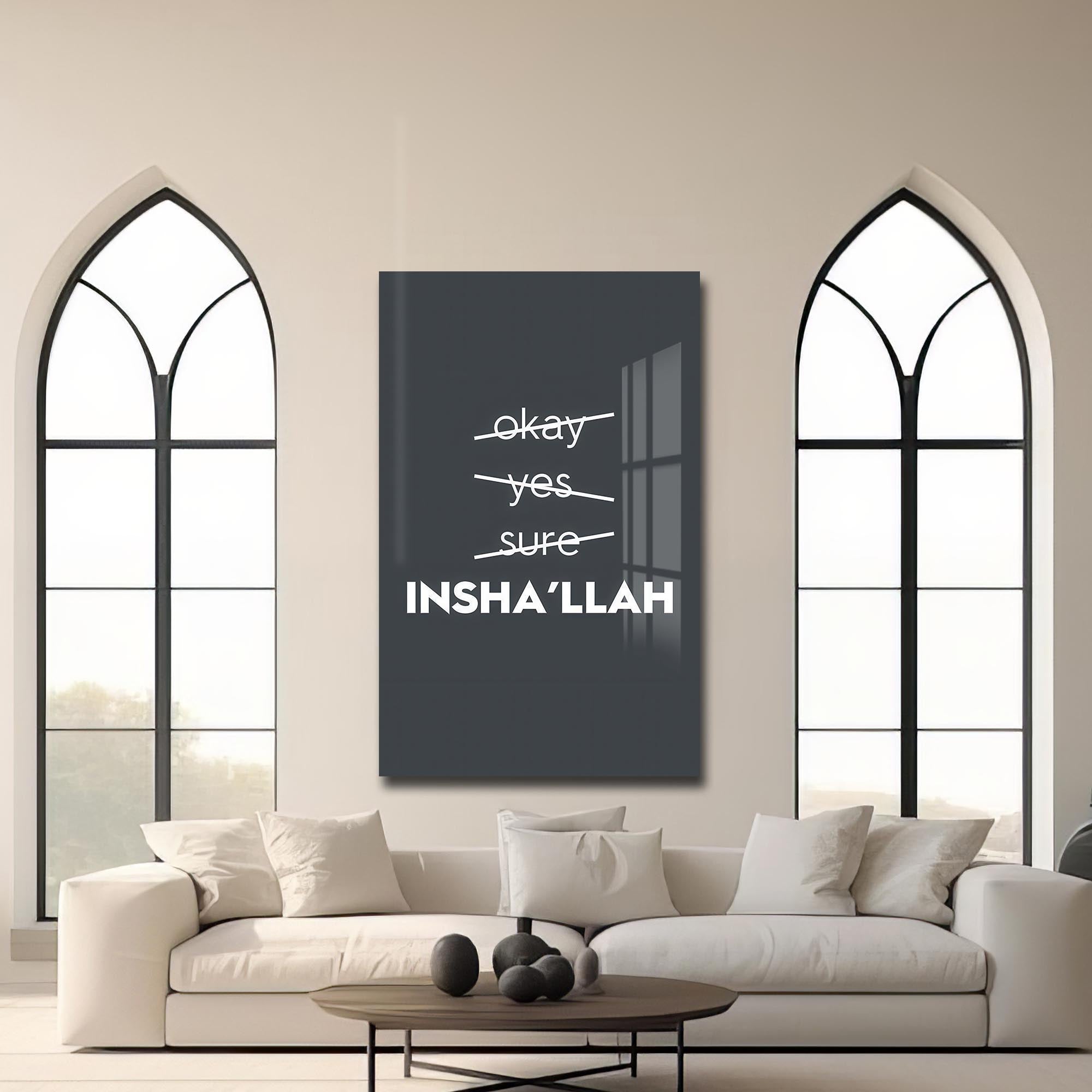 Artronauts Glass Print Insha’Allah- Islamic Tempered Glass Wall Art