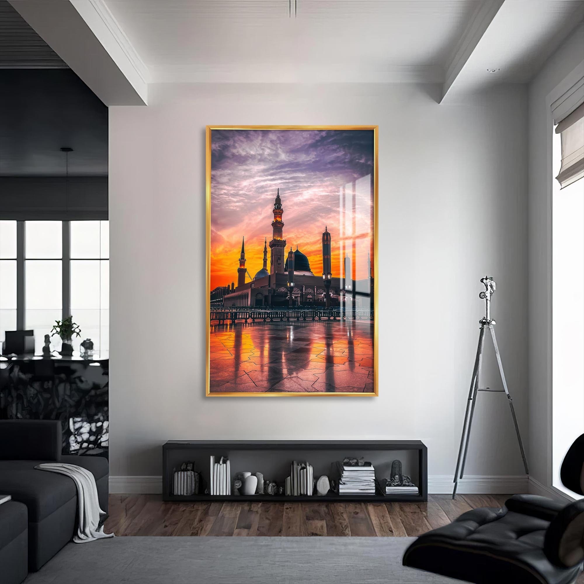 Artronauts Glass Print Masjid at Sunset- Islamic Tempered Glass Wall Art