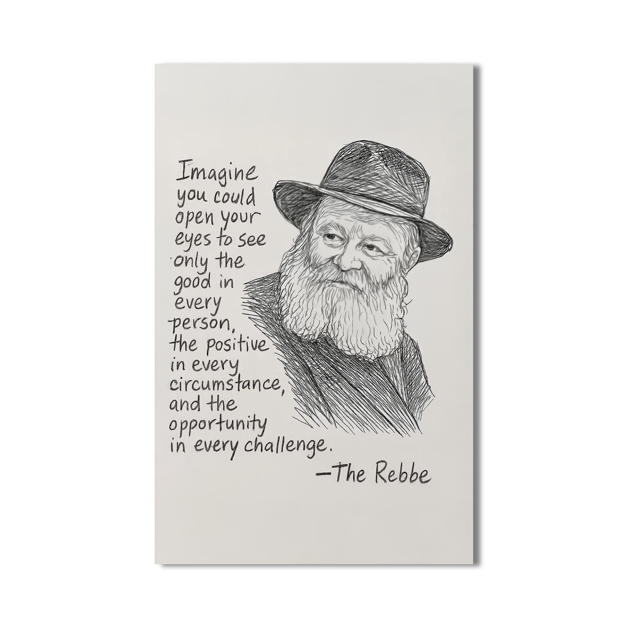 Artronauts Glass Print Rebbe Wisdom- Judaism Tempered Glass Wall Art