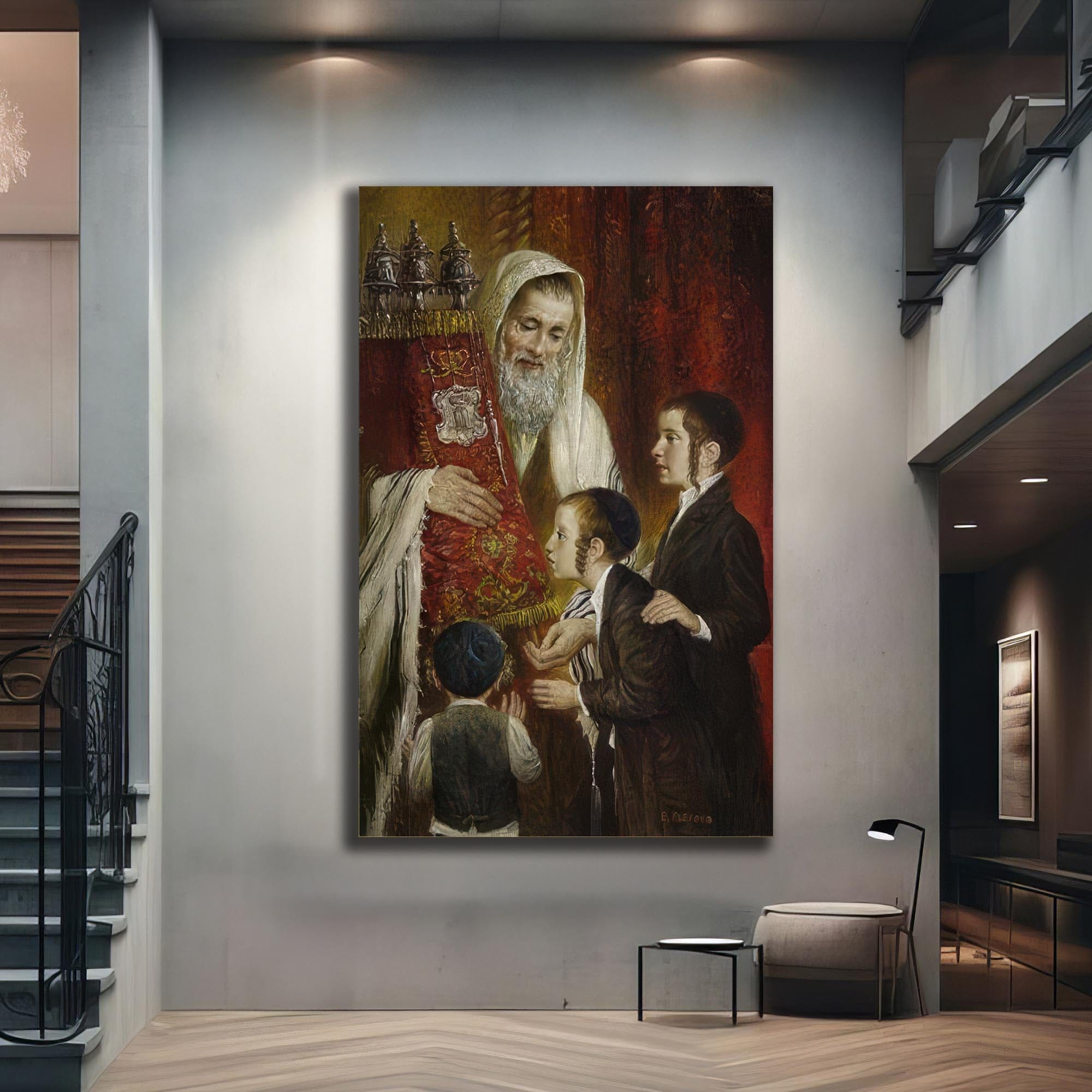 Artronauts Glass Print Rabbi Teaching- Judaism Tempered Glass Wall Art