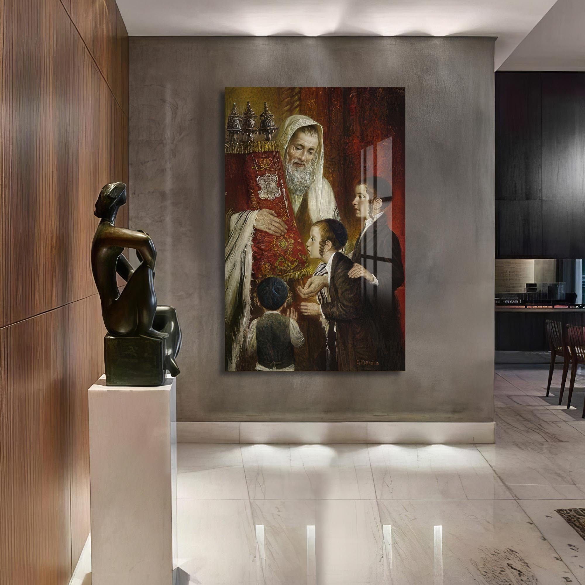 Artronauts Glass Print Rabbi Teaching- Judaism Tempered Glass Wall Art