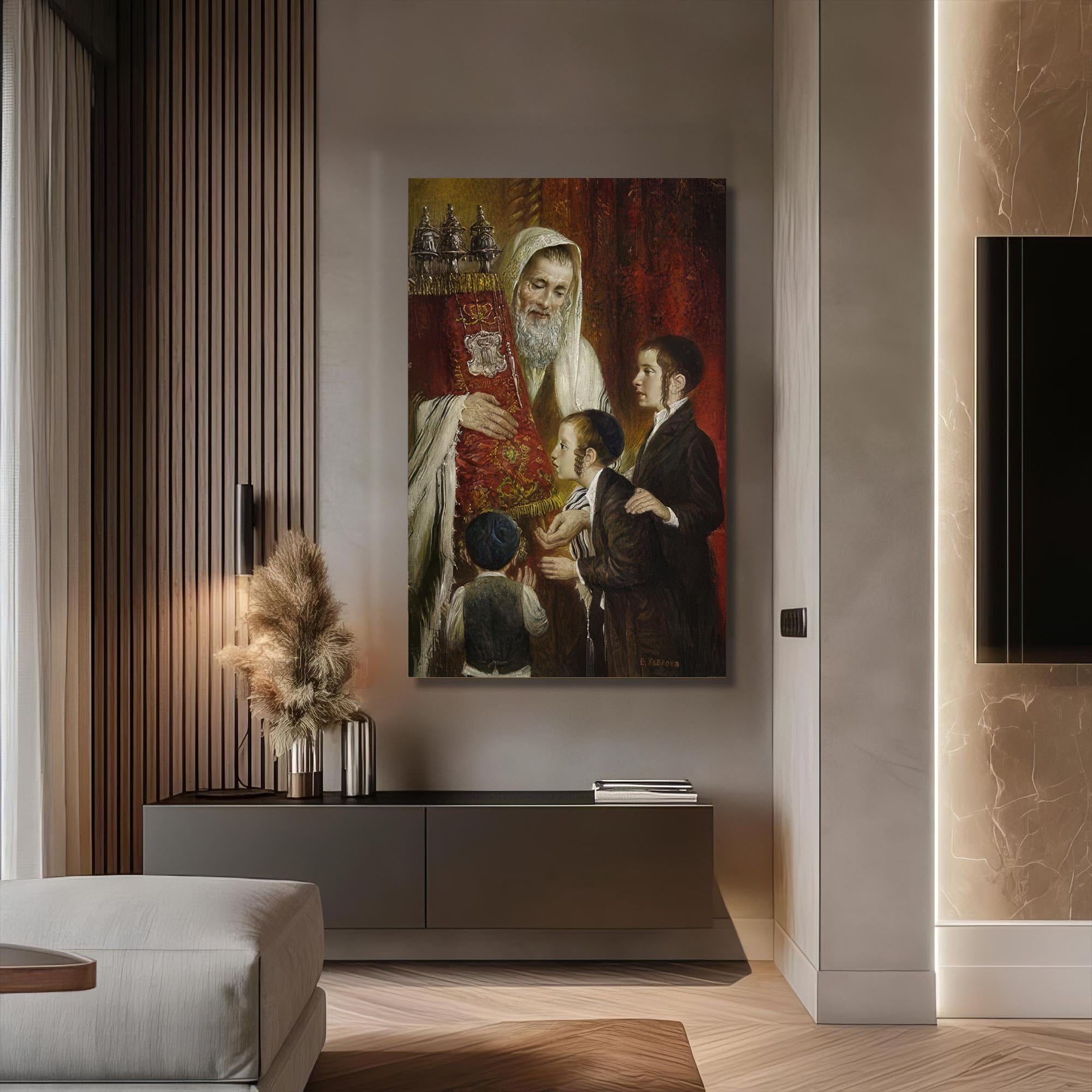 Artronauts Glass Print Rabbi Teaching- Judaism Tempered Glass Wall Art