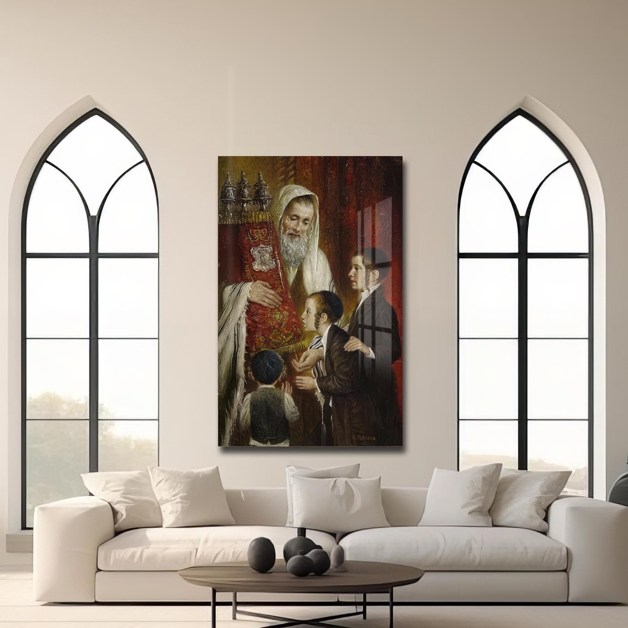 Artronauts Glass Print Rabbi Teaching- Judaism Tempered Glass Wall Art
